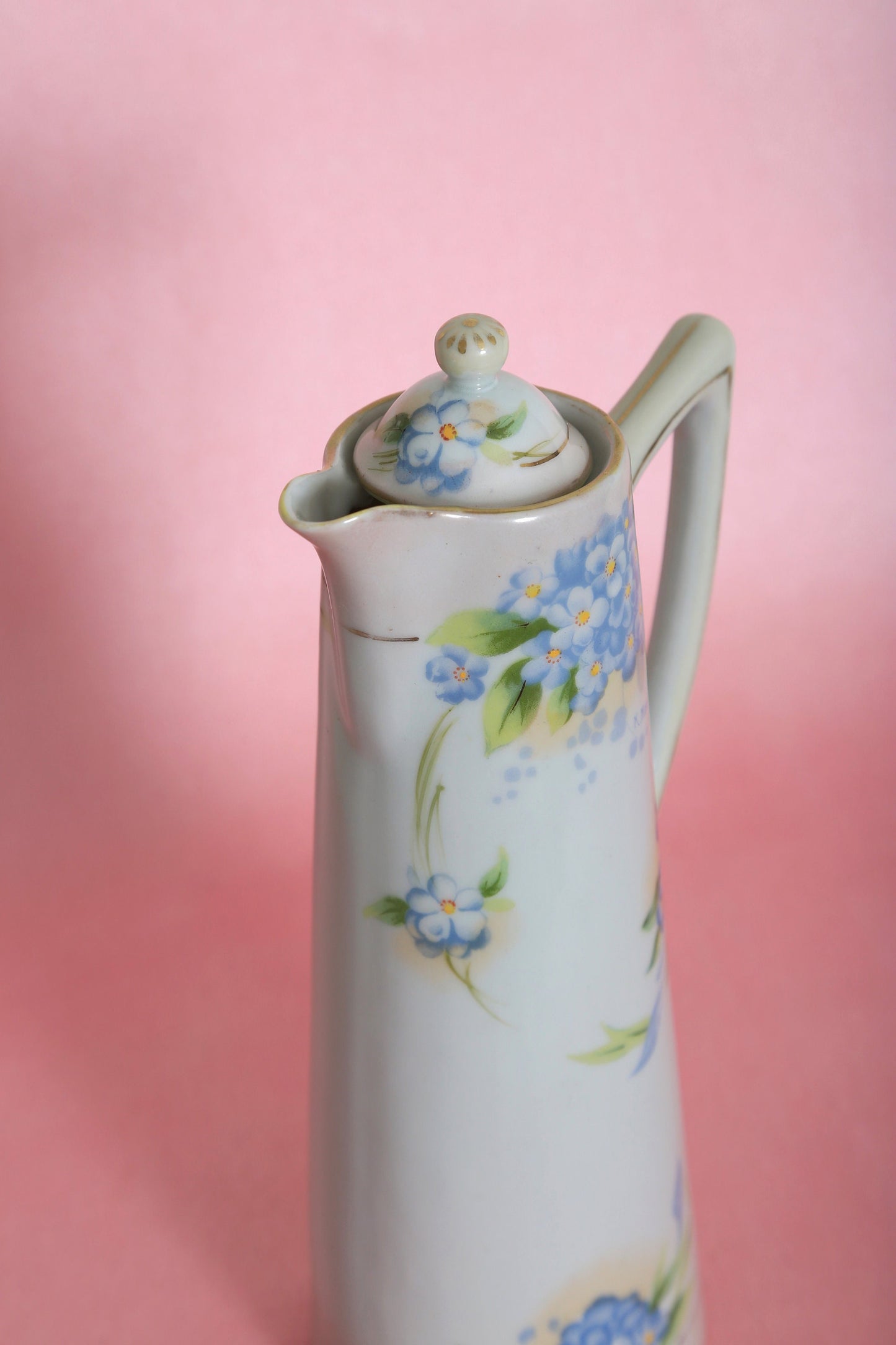 Vintage Nippon studio hand painted chocolate pot | Nippon floral painted tea coffee pot pitcher