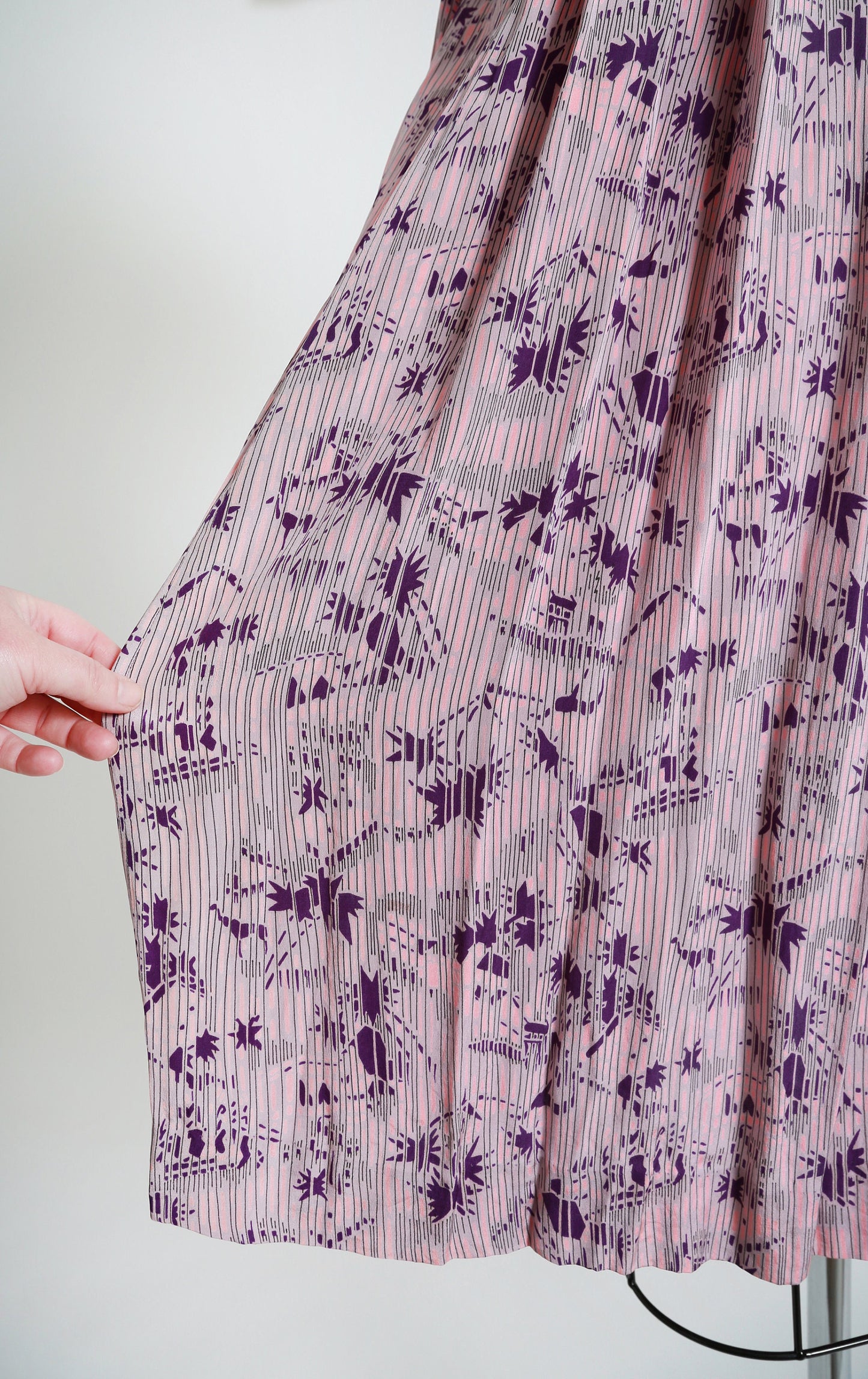 40s silk dress | Vintage 1940s purple palm desert camel silk dress | 1940s novelty print dress