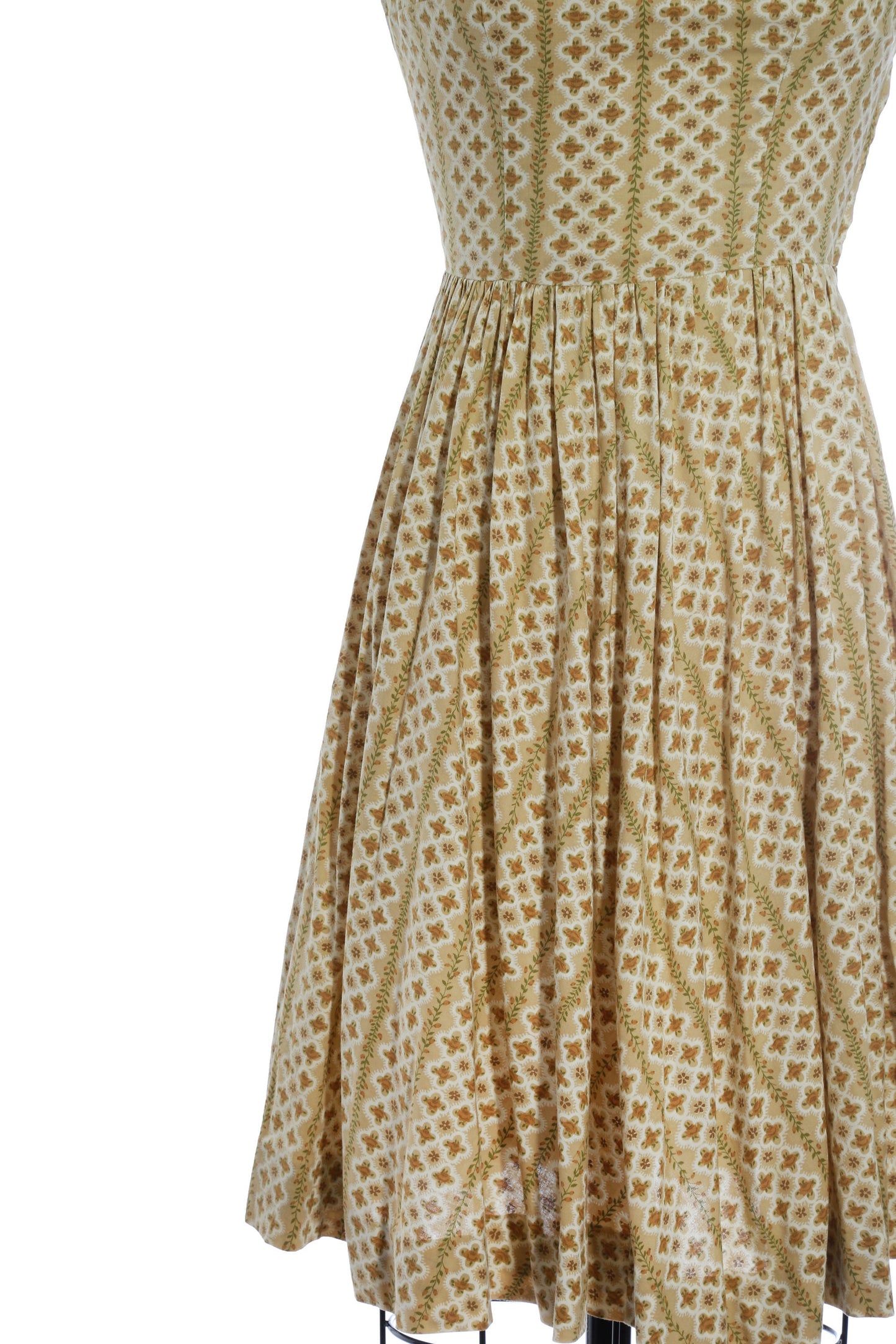 Vintage 50s cotton dress | Vintage 1950s yellow floral mini dress