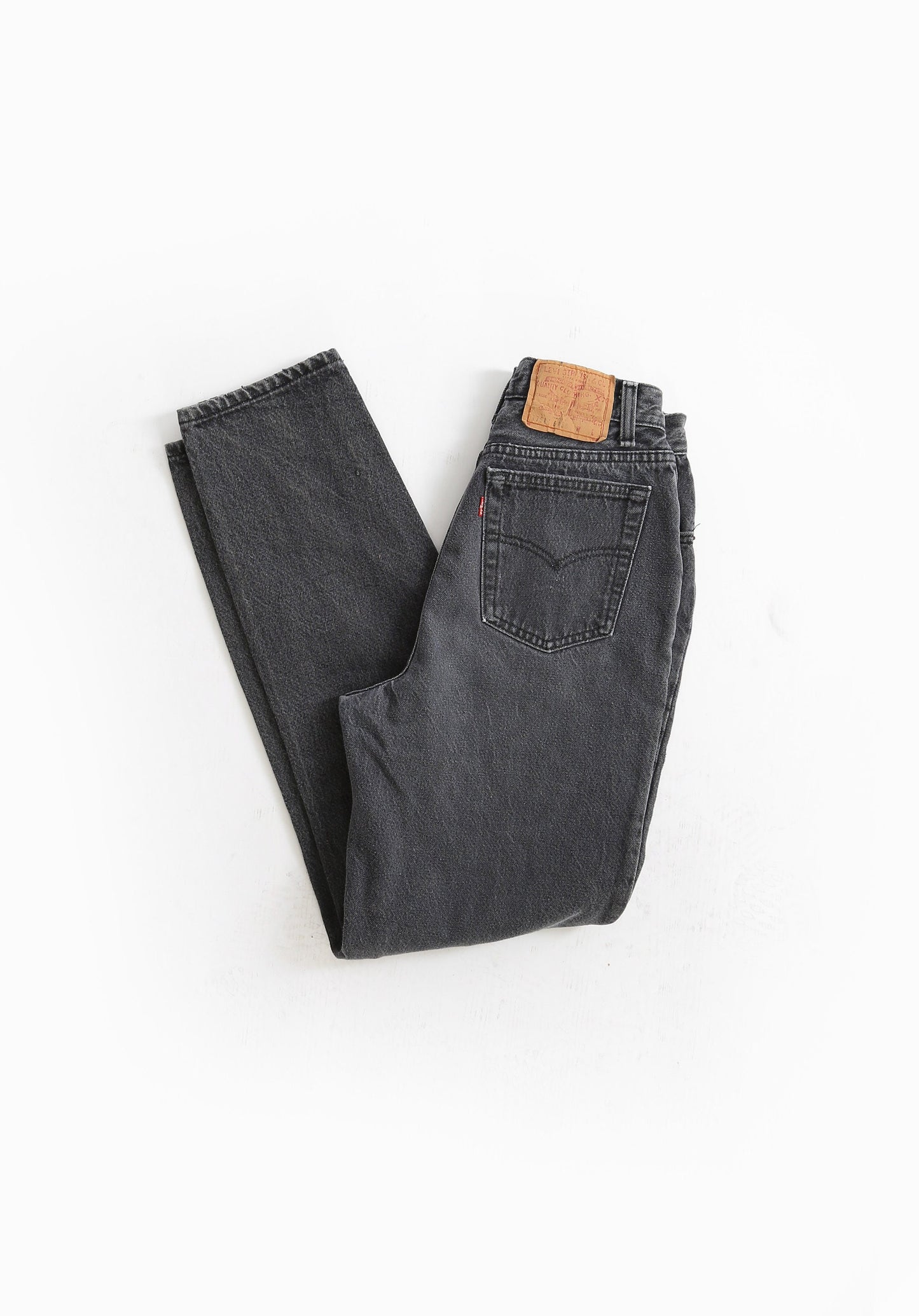 Vintage 90s 501 black Levis black button fly denim red tab straight jeans USA W27 L30