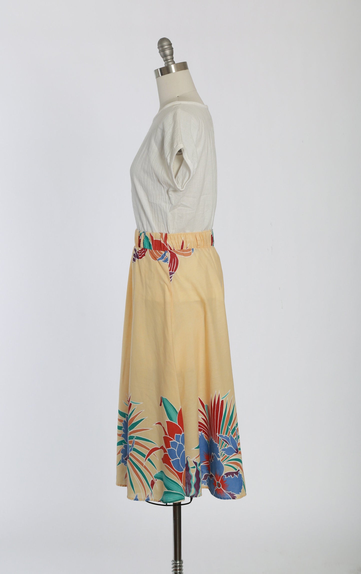 Island vibes skirt | Vintage 70s tropical cotton skirt