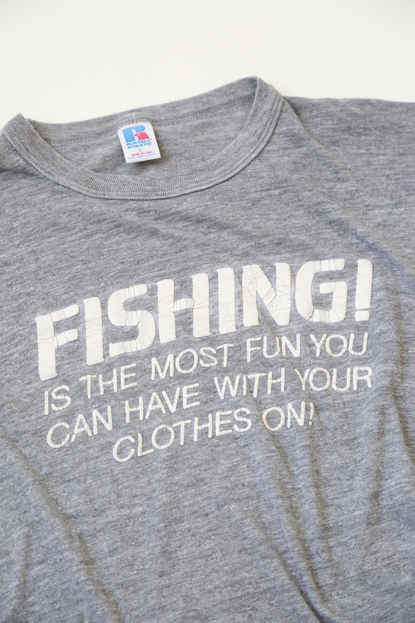 Vintage 70s paper thin Fishing T-Shirt | funny fishing shirt
