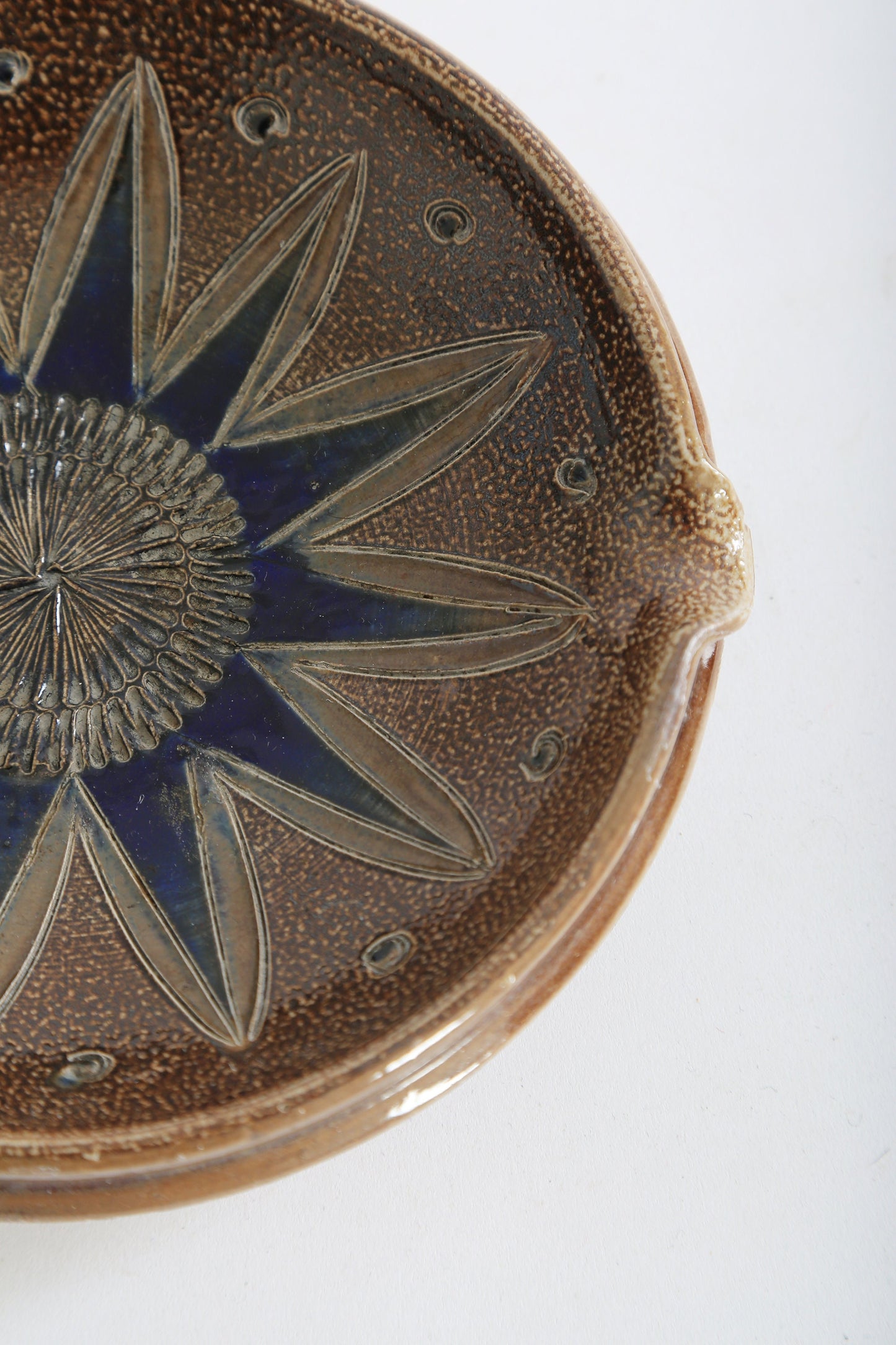 Vintage Mid century Modern Greman stonewear ceramic flower ashtray