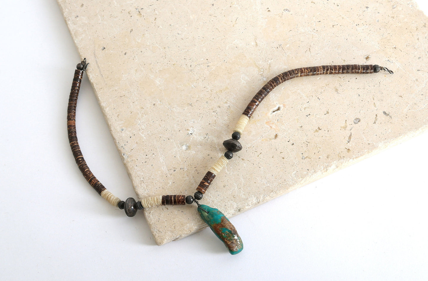 Vintage Native American turquoise sterling silver Liberty Navajo pearls sea shell Heishi beaded necklace