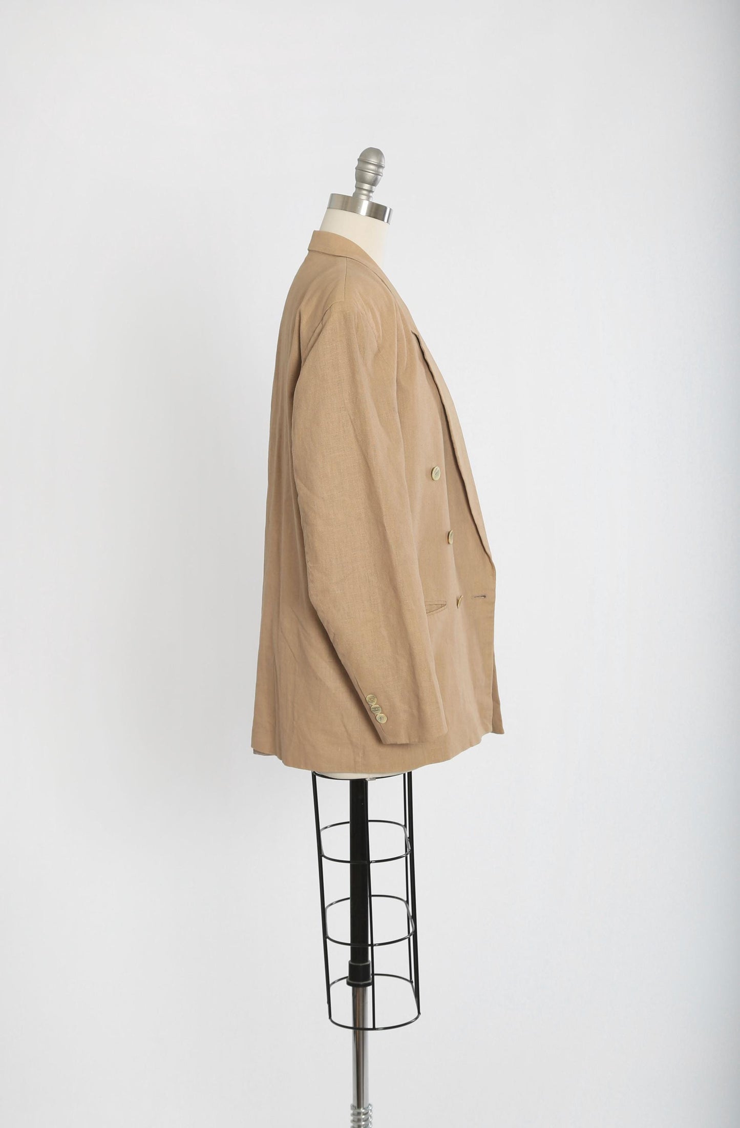 90s Tan linen cotton blazer