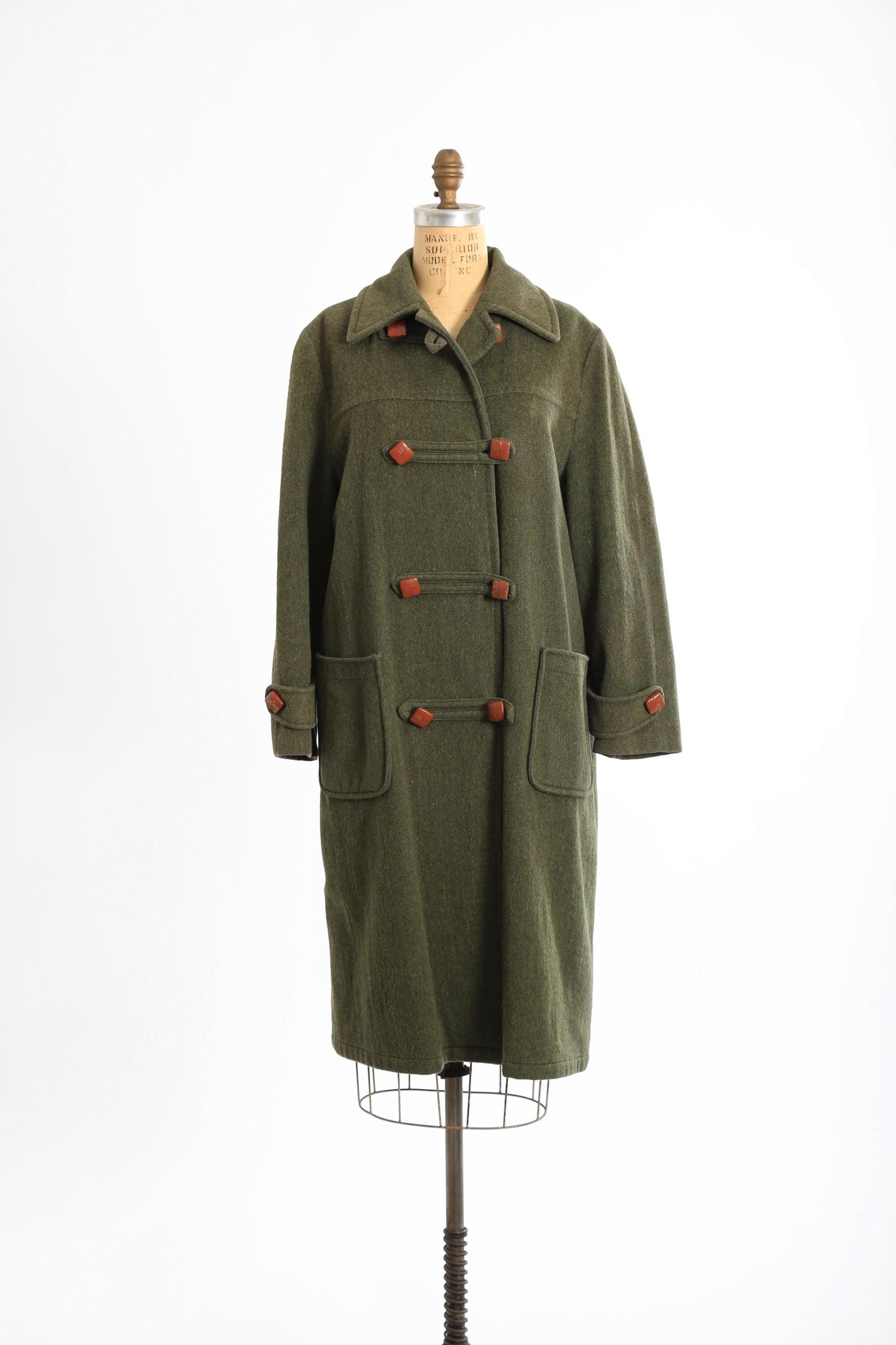 40s Dufflecoat | Vintage 1940s Valmeline West German green wool Duffle coat