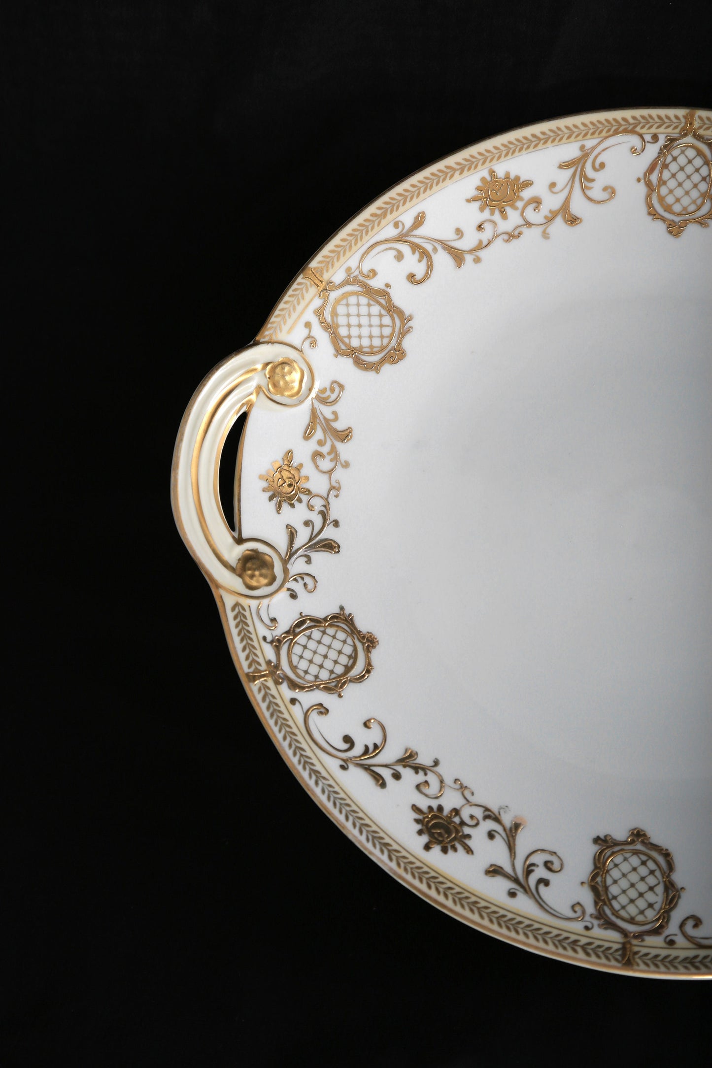 Vintage Noritake gold gilded hand painted porcelain plate platter