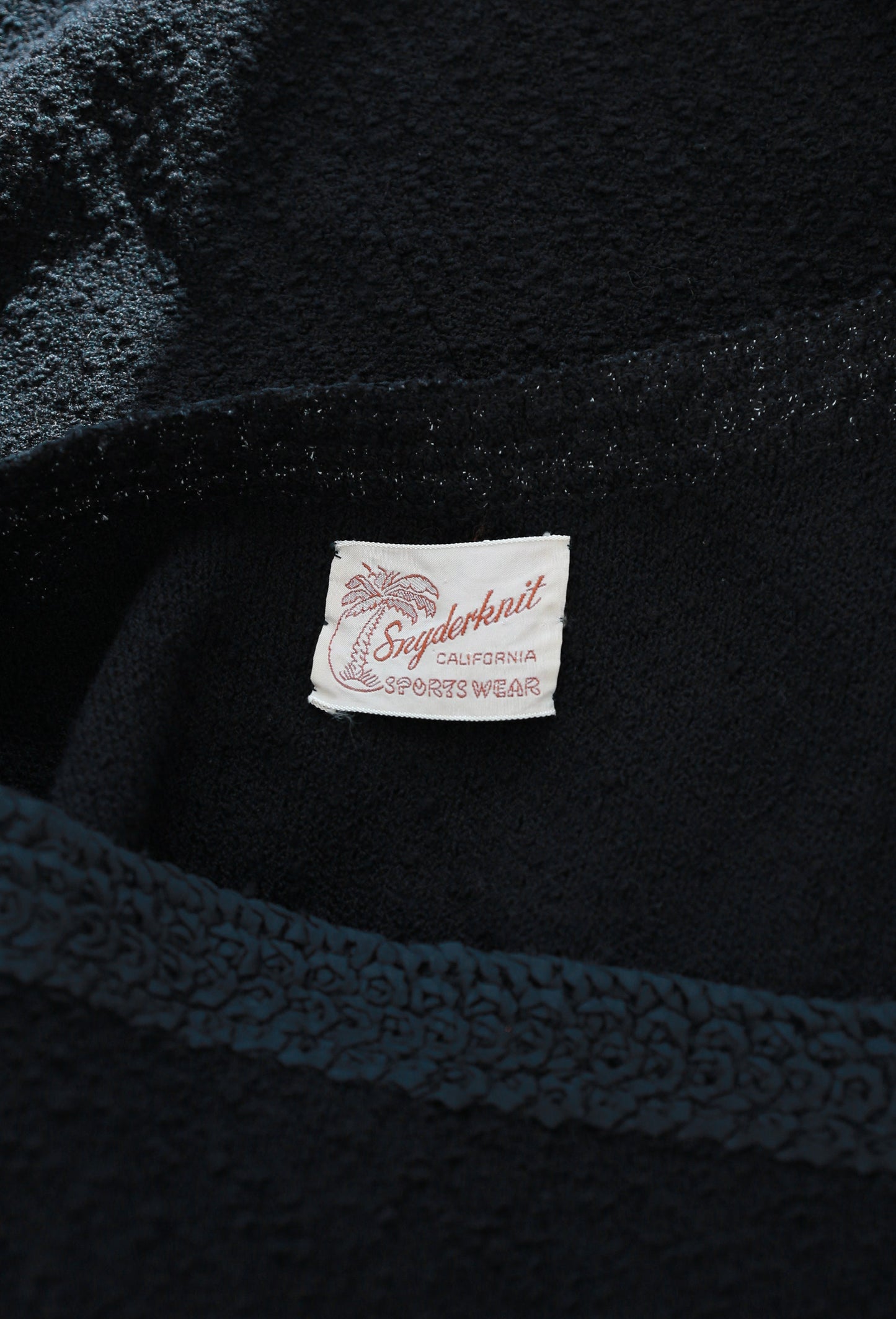 Vintage 40s black knit dress | 1940s crochet ribbon dress