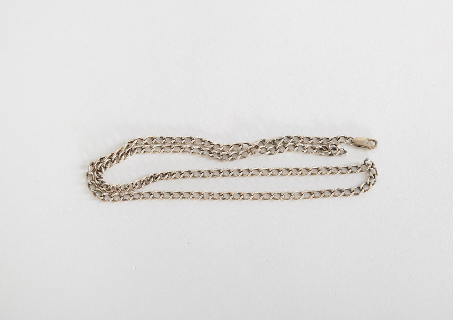Vintage sterling silver curb chain necklace 25" 25g