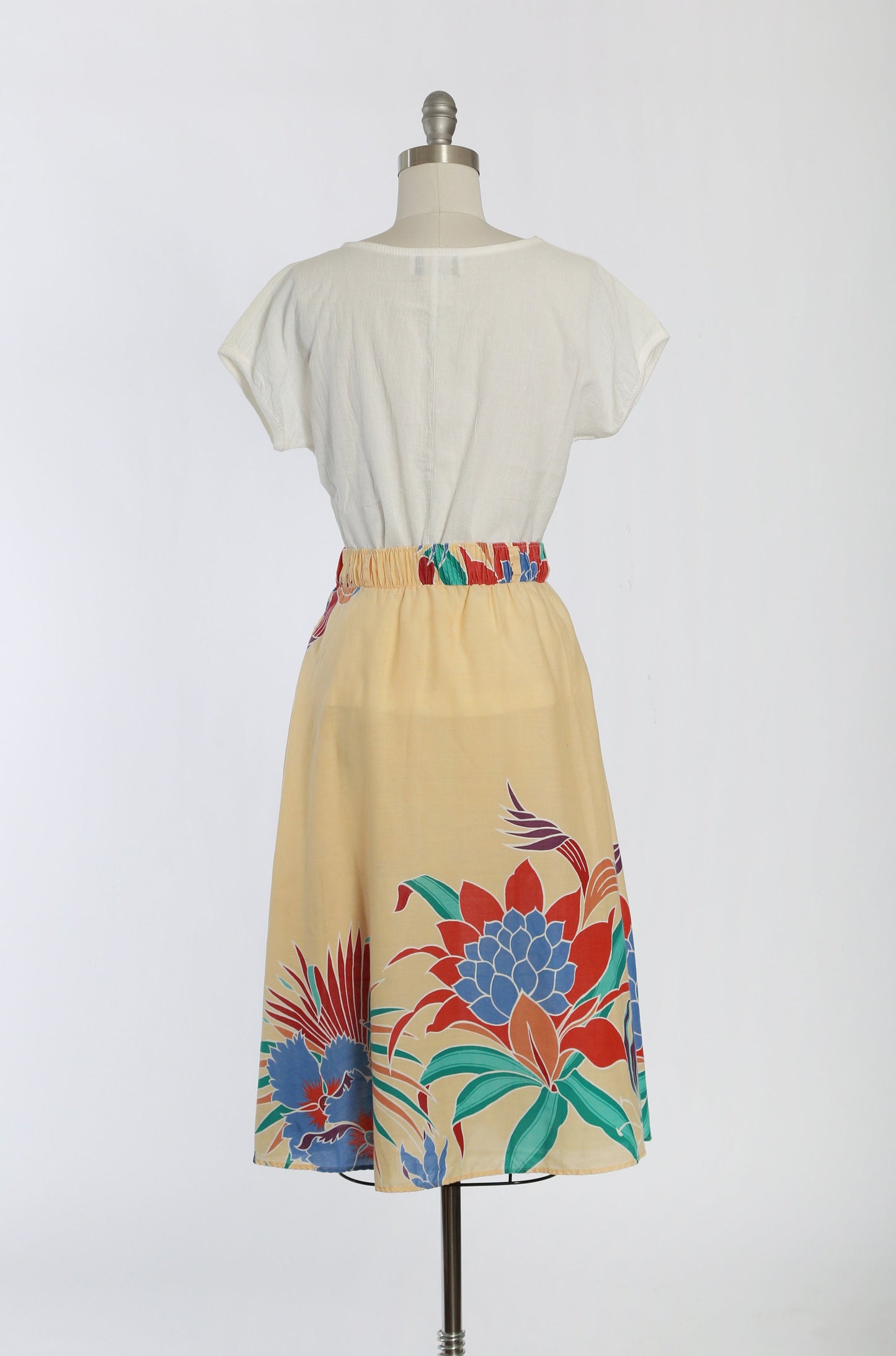 Island vibes skirt | Vintage 70s tropical cotton skirt