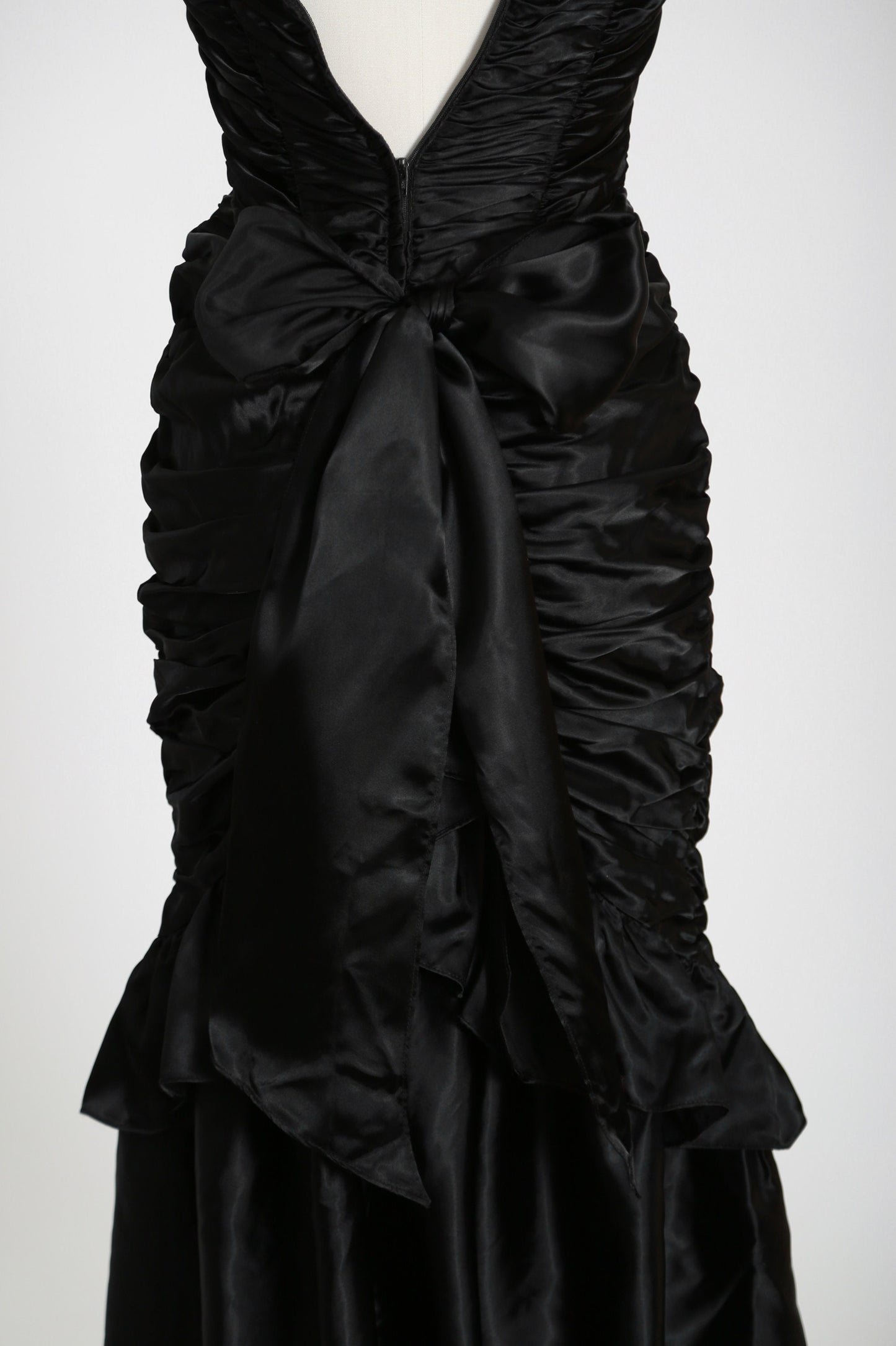 Gunne Sax dress | Vintage 80s Victorian style Gunne Sax black satin dress XS