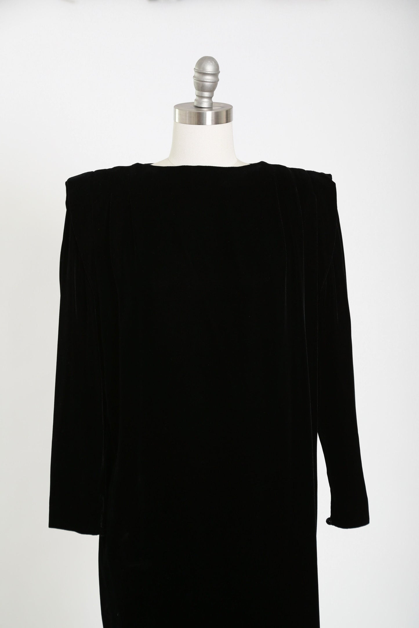 Cocoon velvet dress | Vintage 90s inky black velvet avant grade dress