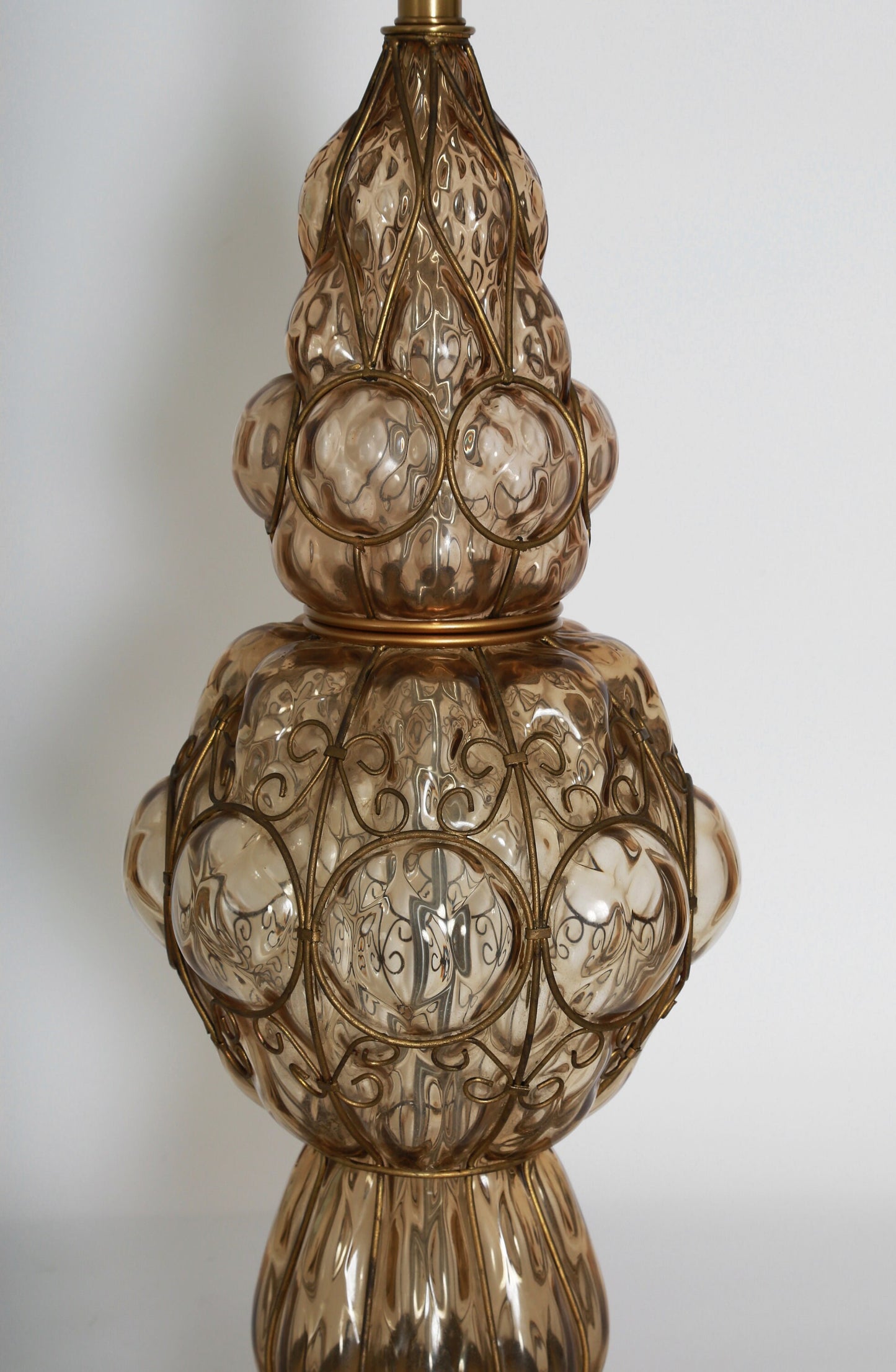 Vintage Mid Century modern Murano glass caged lamp
