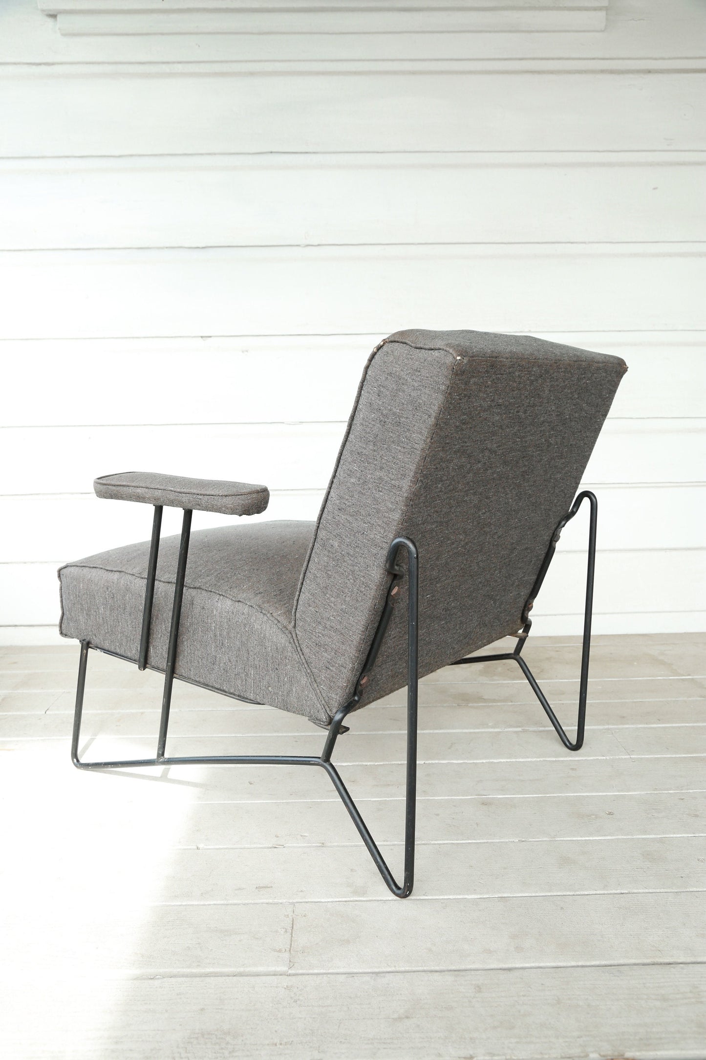 Rare Vintage Mid Century Modern Southern Cross iron chair attributed to Dan Johnson