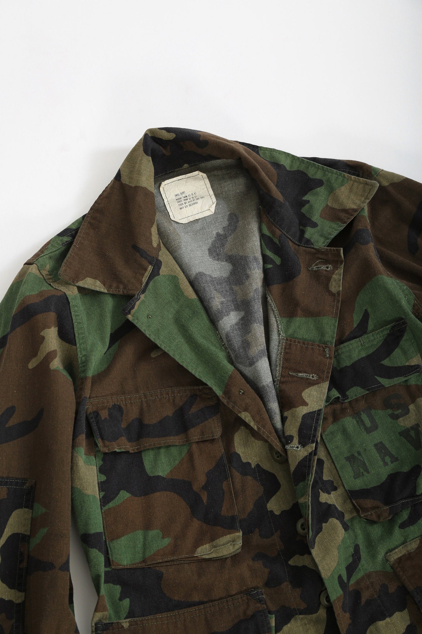 Military issue camo jacket | US NAVY stenciled Camouflage jacket
