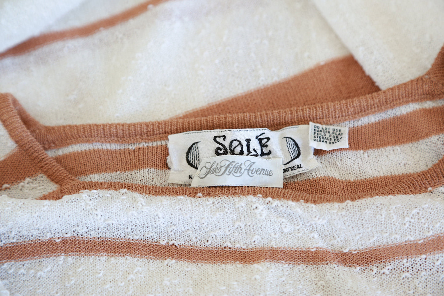 Solé Crochet sweater | Vintage 70s Saks Fifth Avenue striped knit top | crochet knit sweater