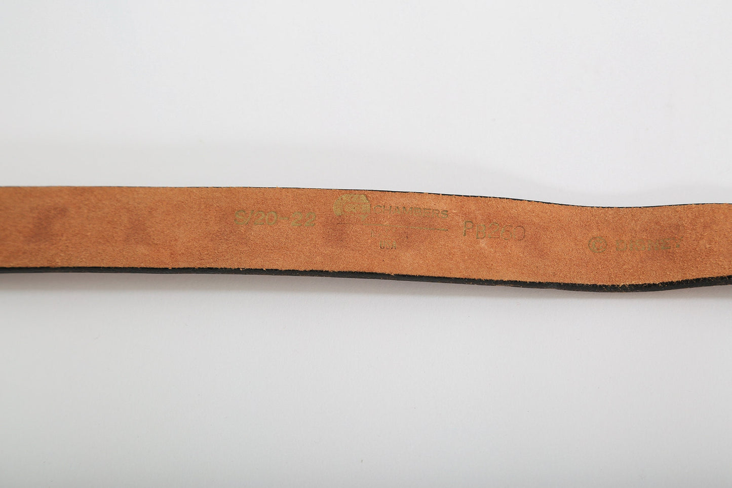 Vintage Chambers Disney western tooled brown leather kids belt