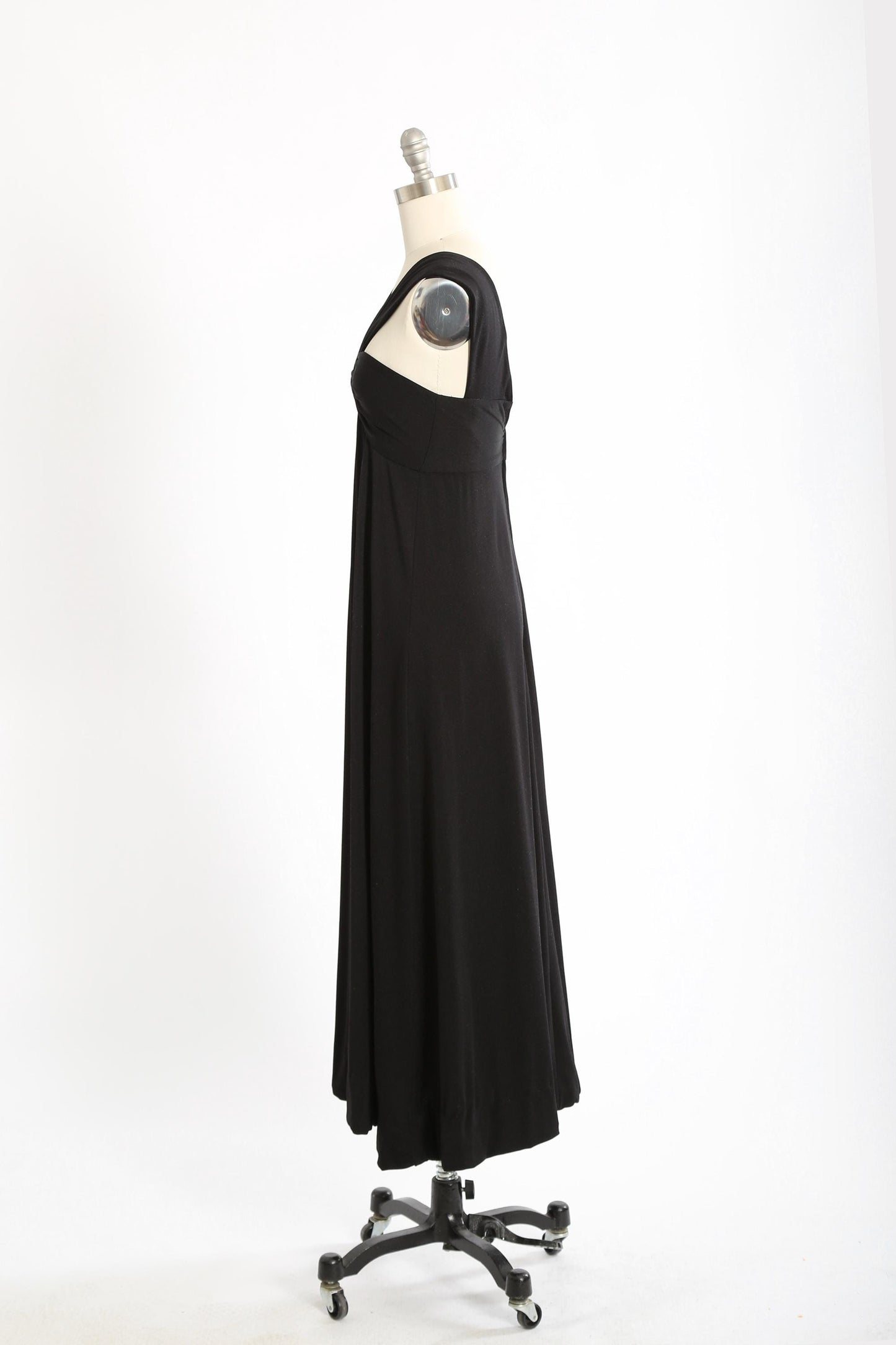 Vintage 70s Mardi Gras Saks Fifth Avenue black maxi dress
