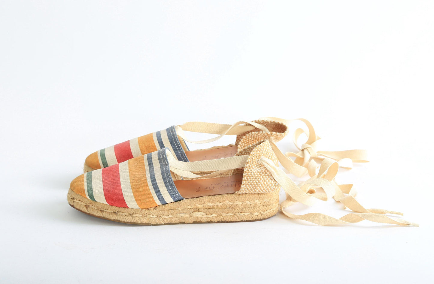 Vintage striped Spanish Espriella lace up shoes Sz 7 1/2