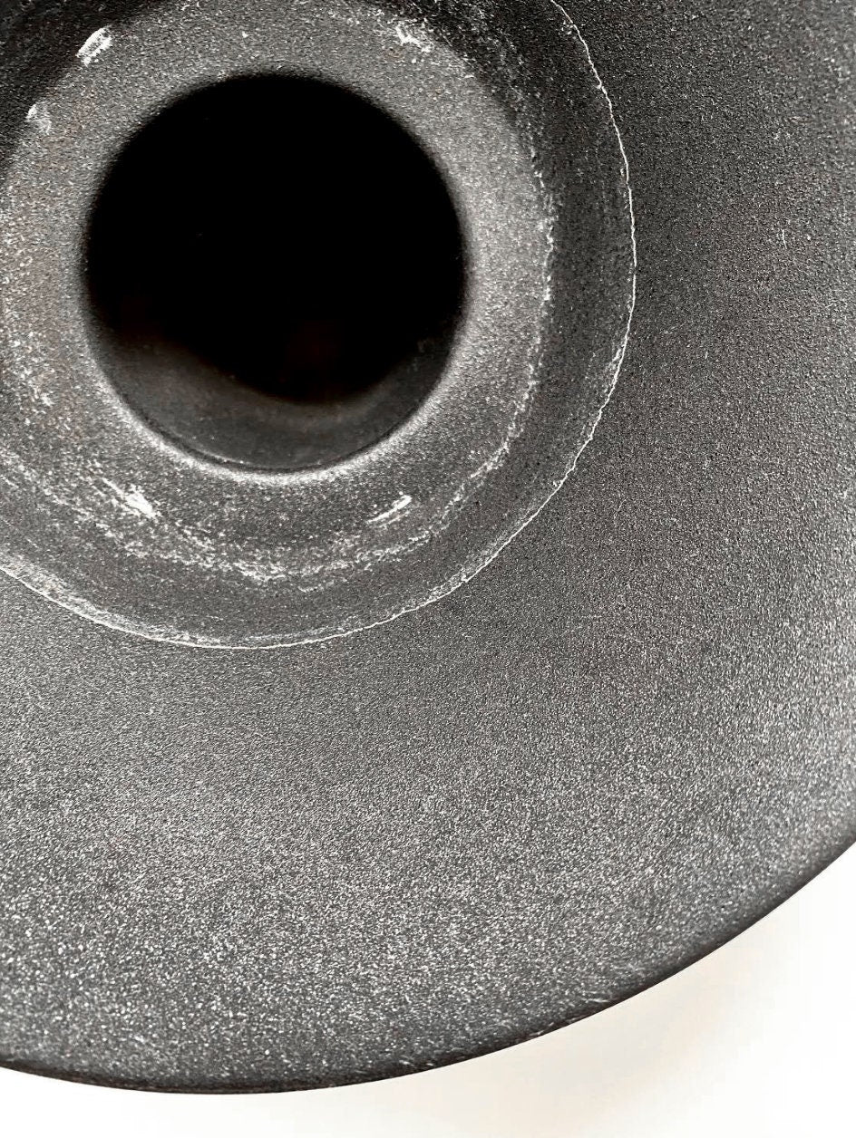 Vintage Mid Century Modern Architectural pottery Vase | Matte black stoneware planter