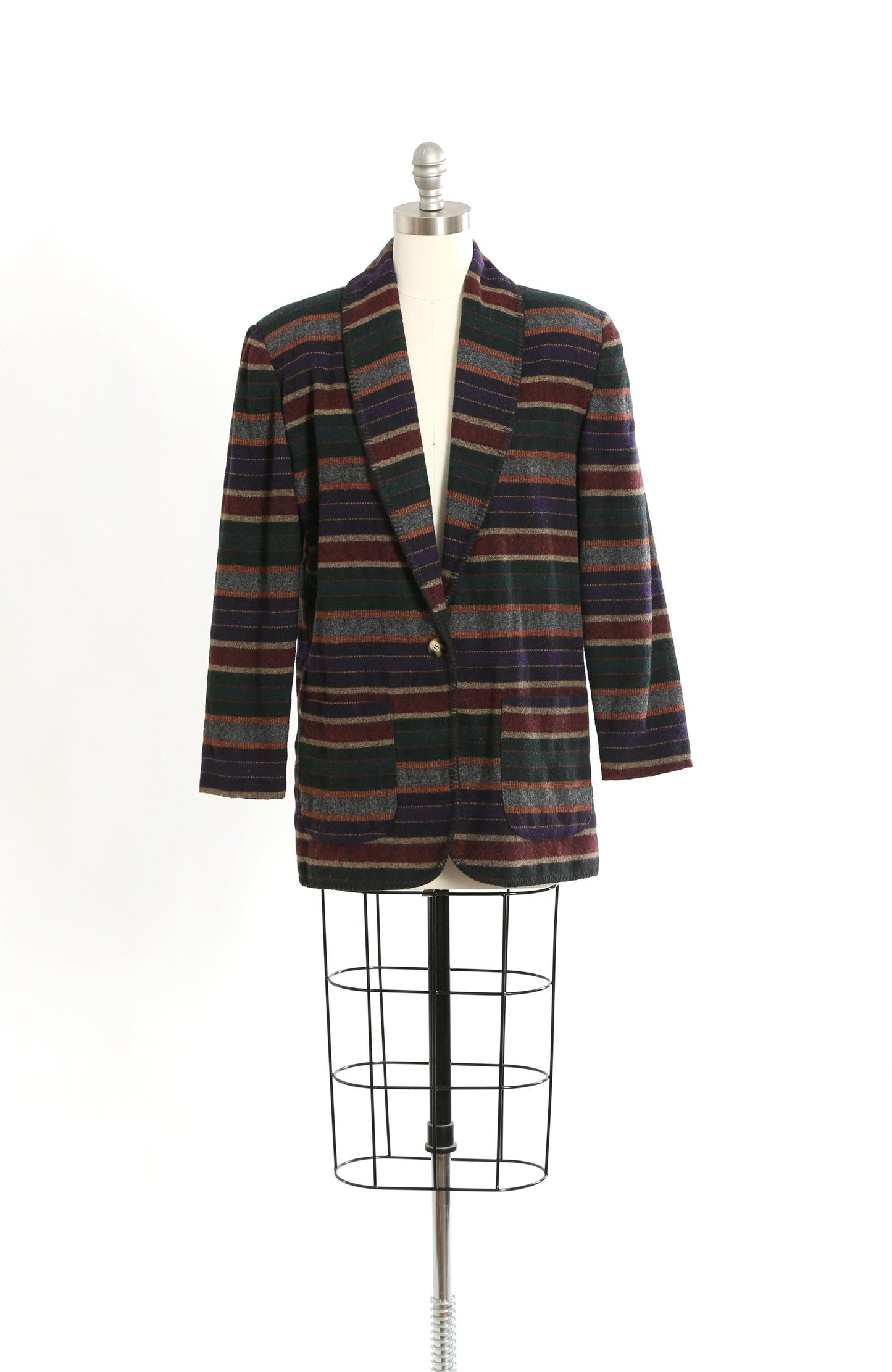 Vintage 90s Striped southwestern wool blend blazer