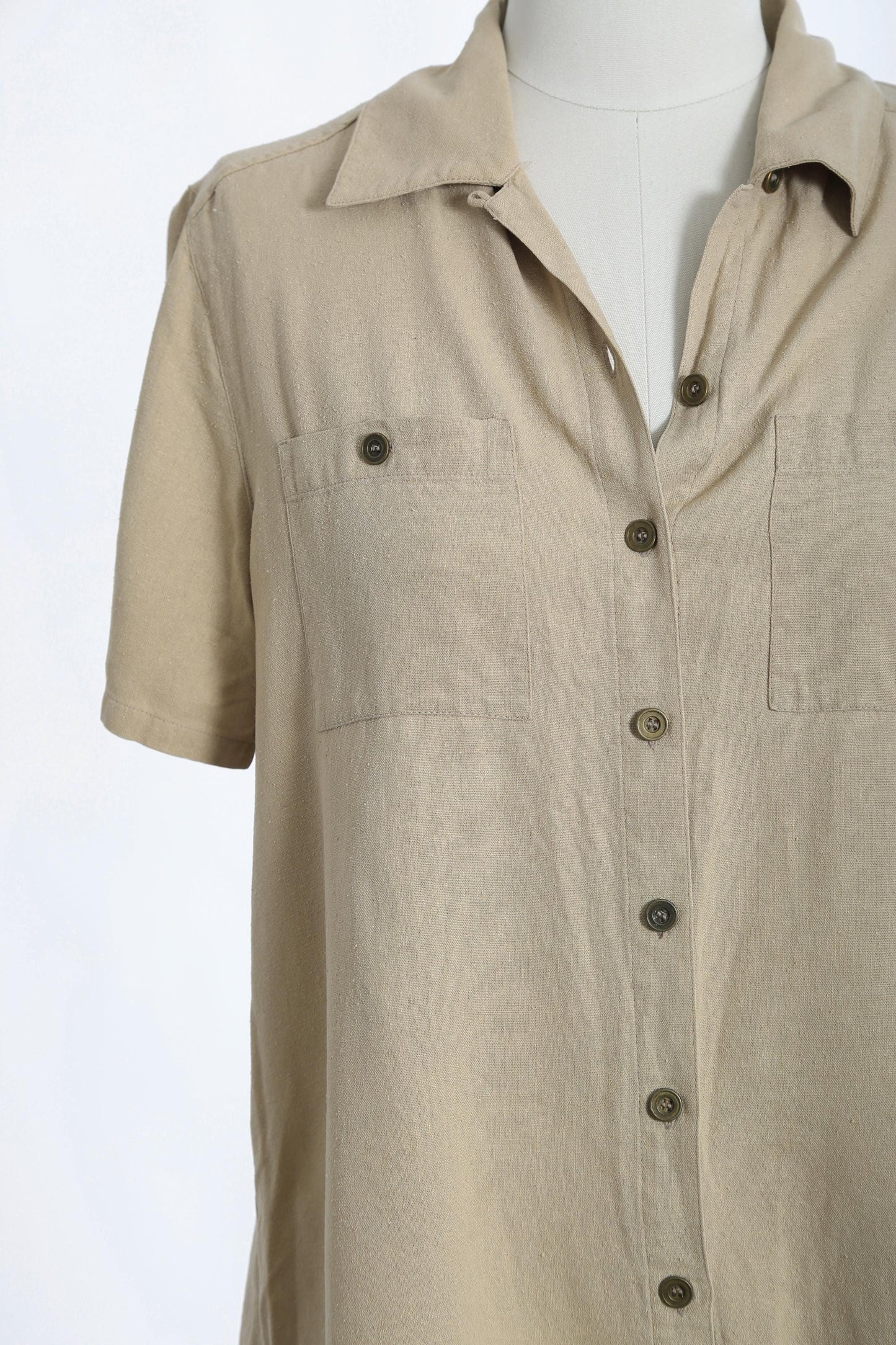 90s Taupe silk blouse