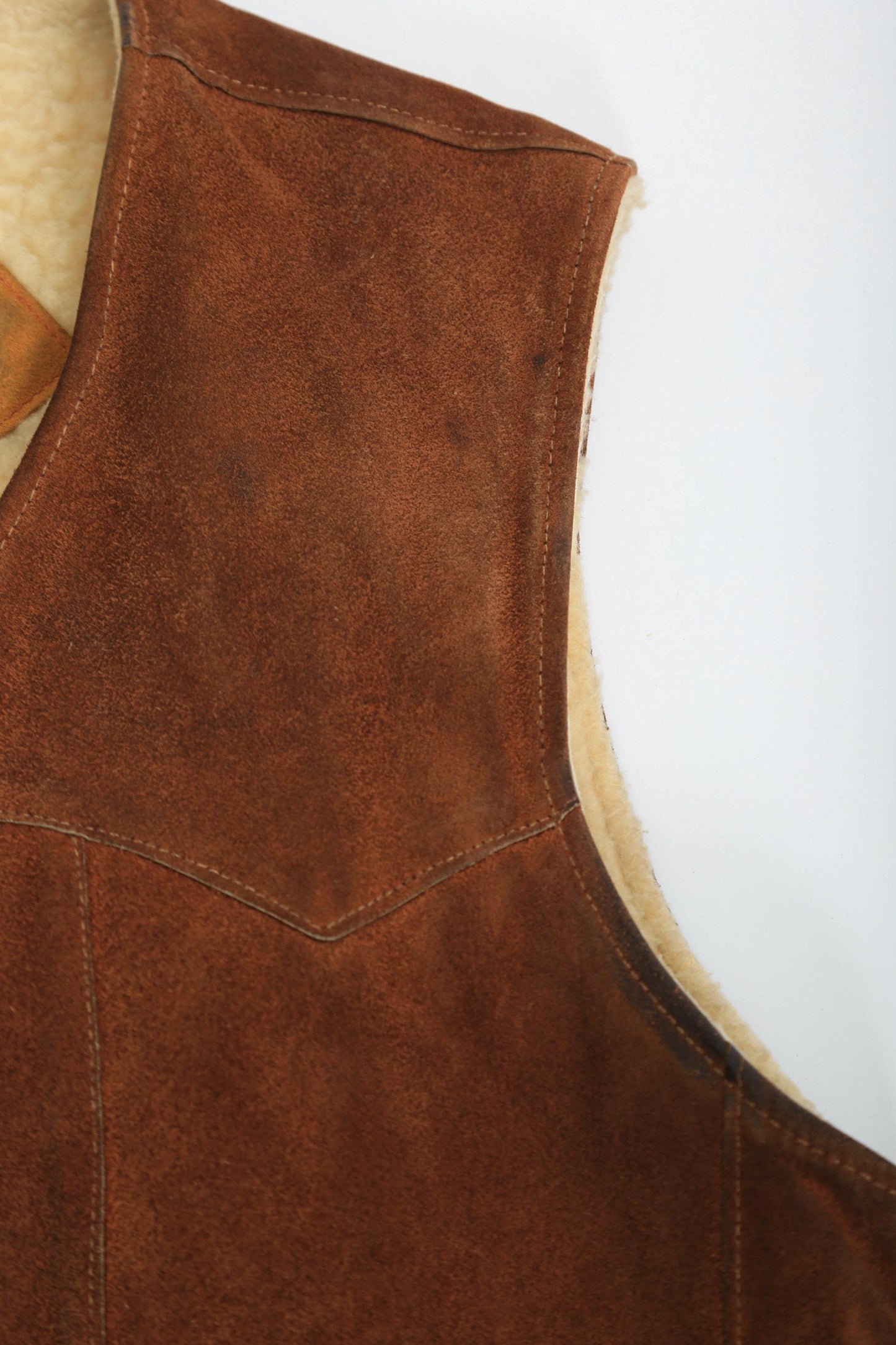 Vintage 70s Ranchwear Sportswear NFL linebacker brown suede leather vest