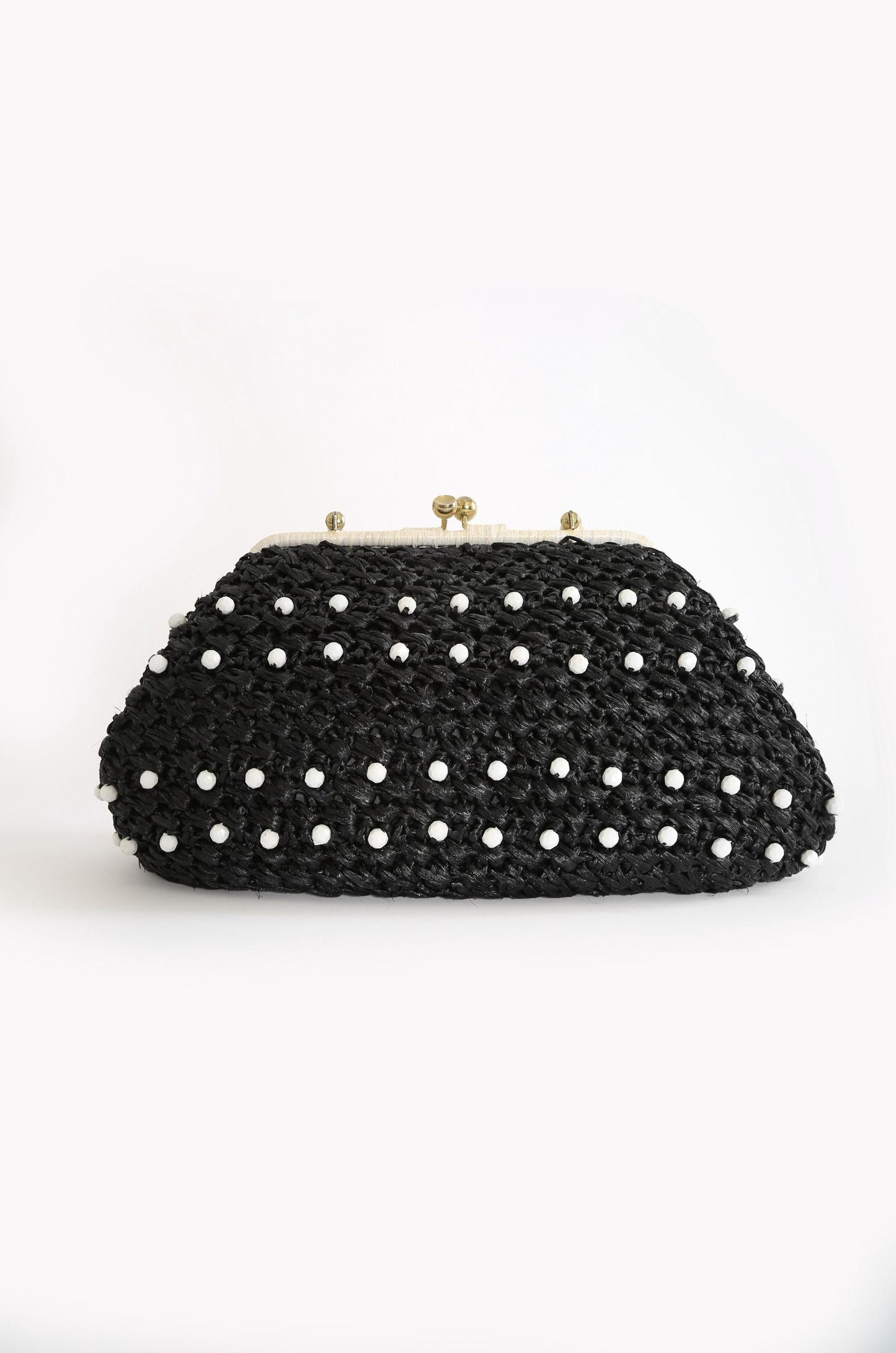 Vintage woven beaded Raffia purse
