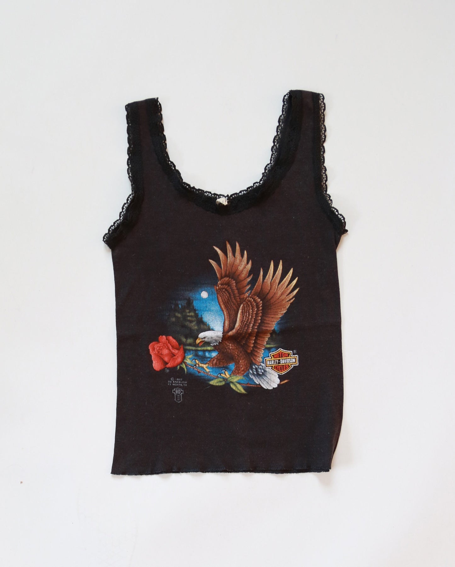 Vintage 80s 1987 Harley Davidson Motorcycle 3D EMBLEM tank