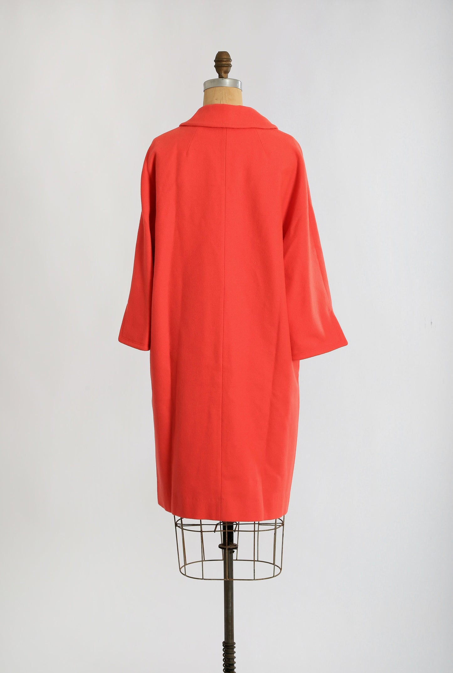 Vintage 50s 60s salmon orange woven wool coat