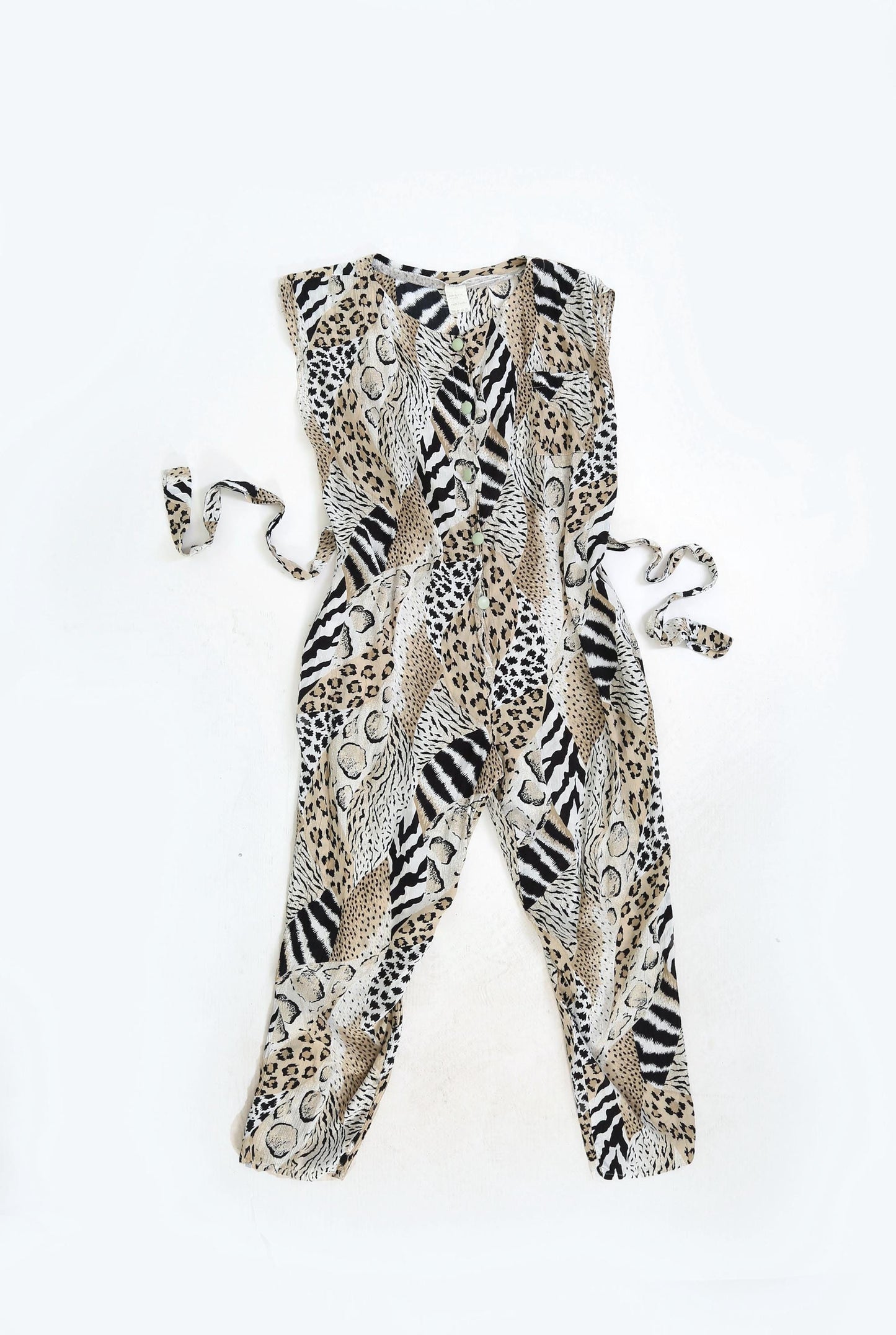 Vintage 80s Animal print French Jumpsuit