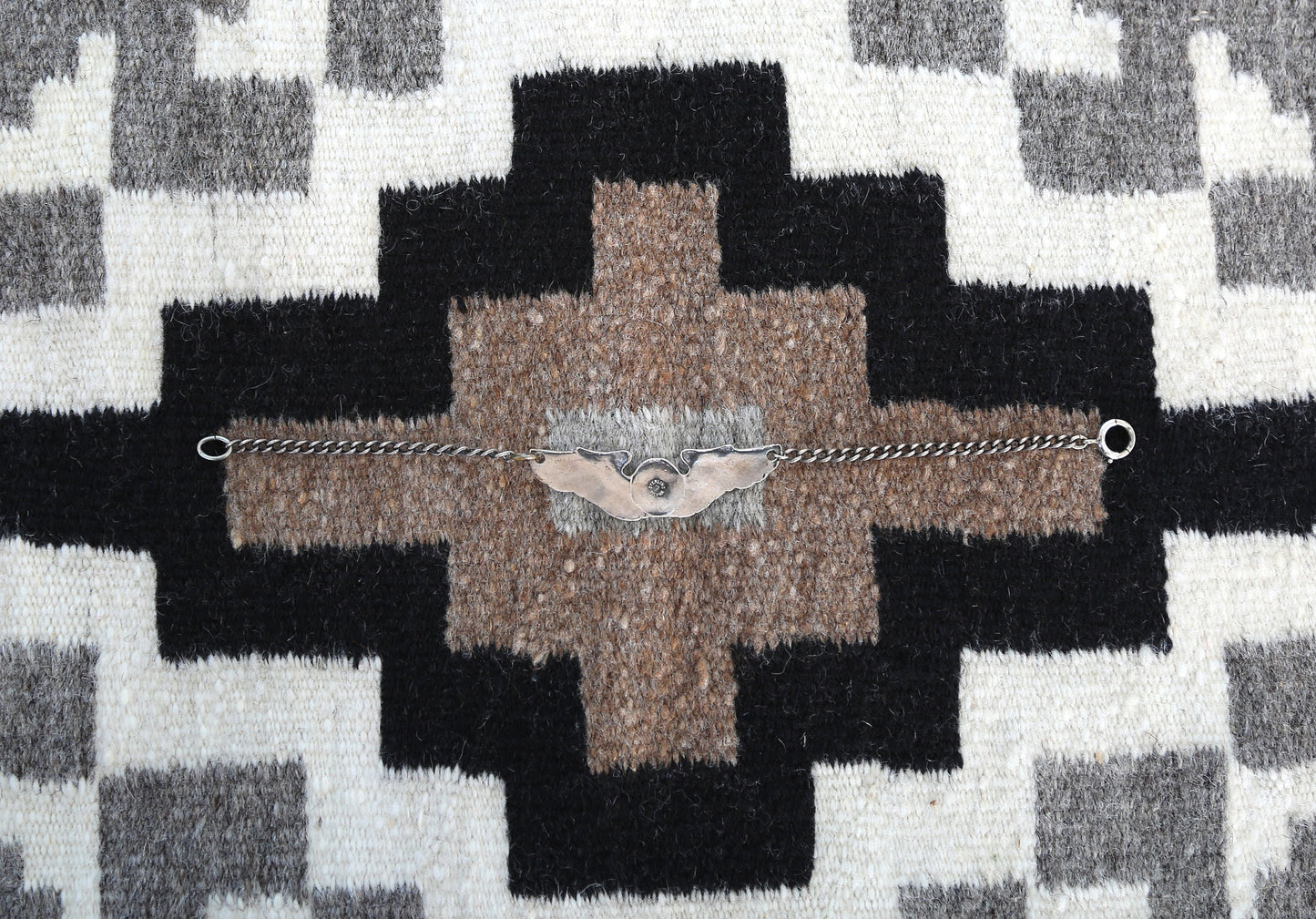 Vintage 1940s WWII US. Army Air Force flight wings sterling silver bracelet 8.3g