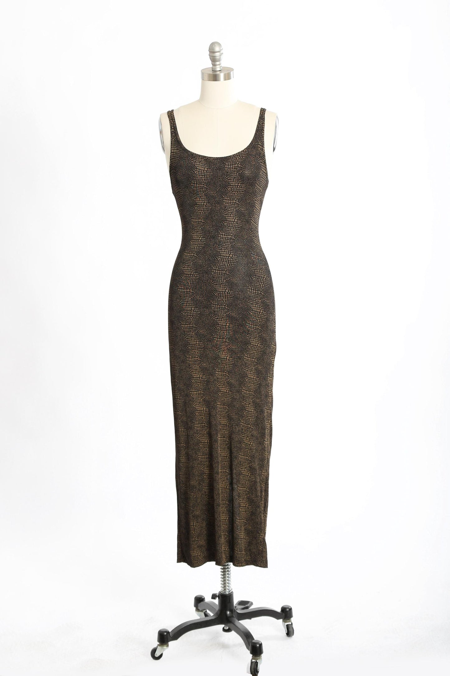 Vintage 90s alligator print bodycon maxi Dress