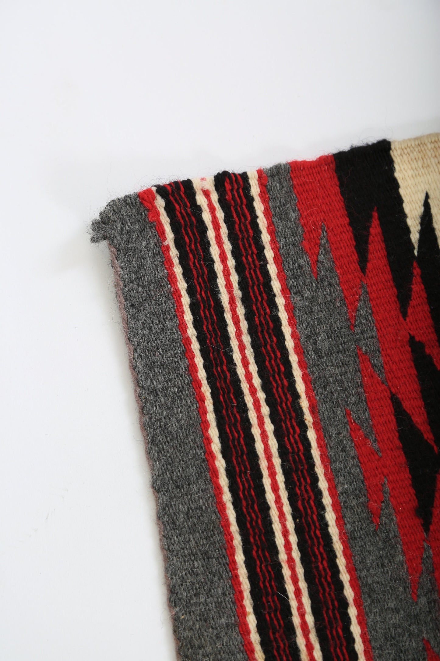Vintage Native American Navajo hand woven wool Tapestry Wall Art Red Germantown Sampler