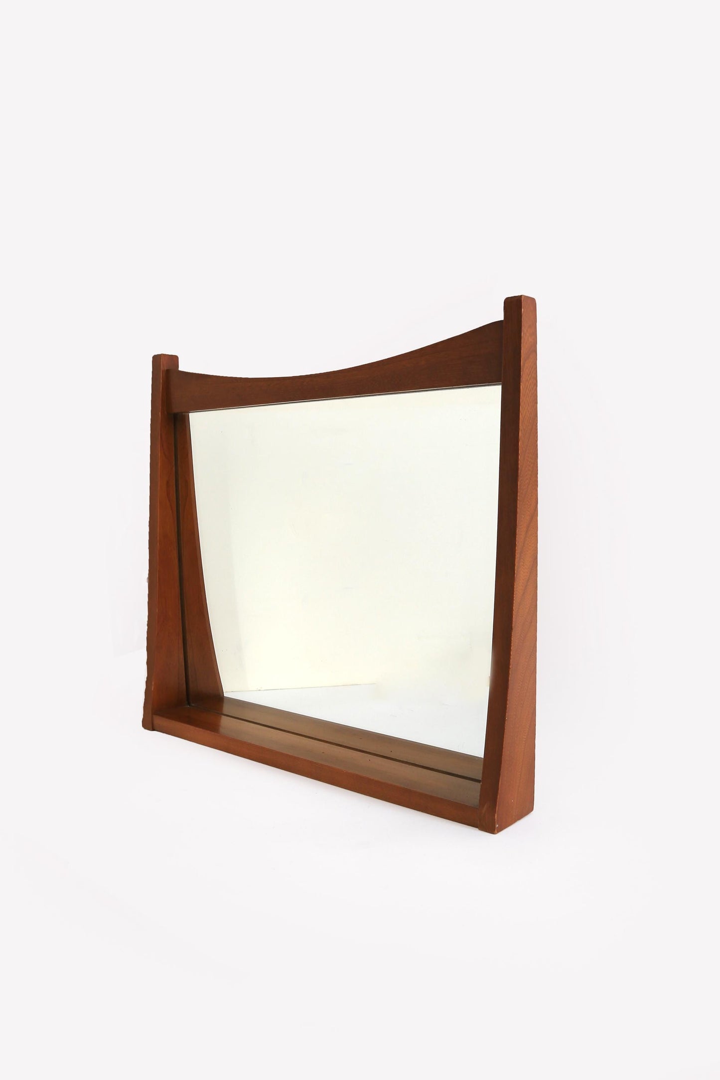 Vintage Mid Century Modern table top wood mirror
