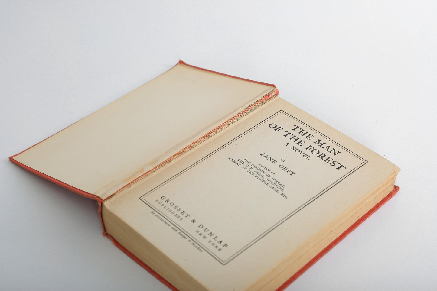 Antique 1920 The Man of the Forest A Novel by Zane Grey Grosset & Dunlap book