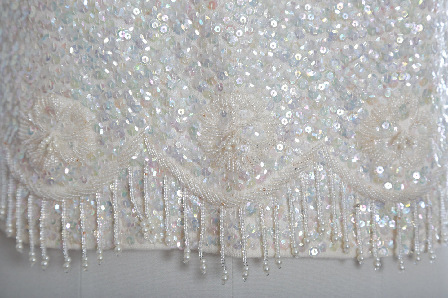 Jeri-Jo sequin tank | Vintage 1960s iridescent beaded sequin Zephry wool tank top