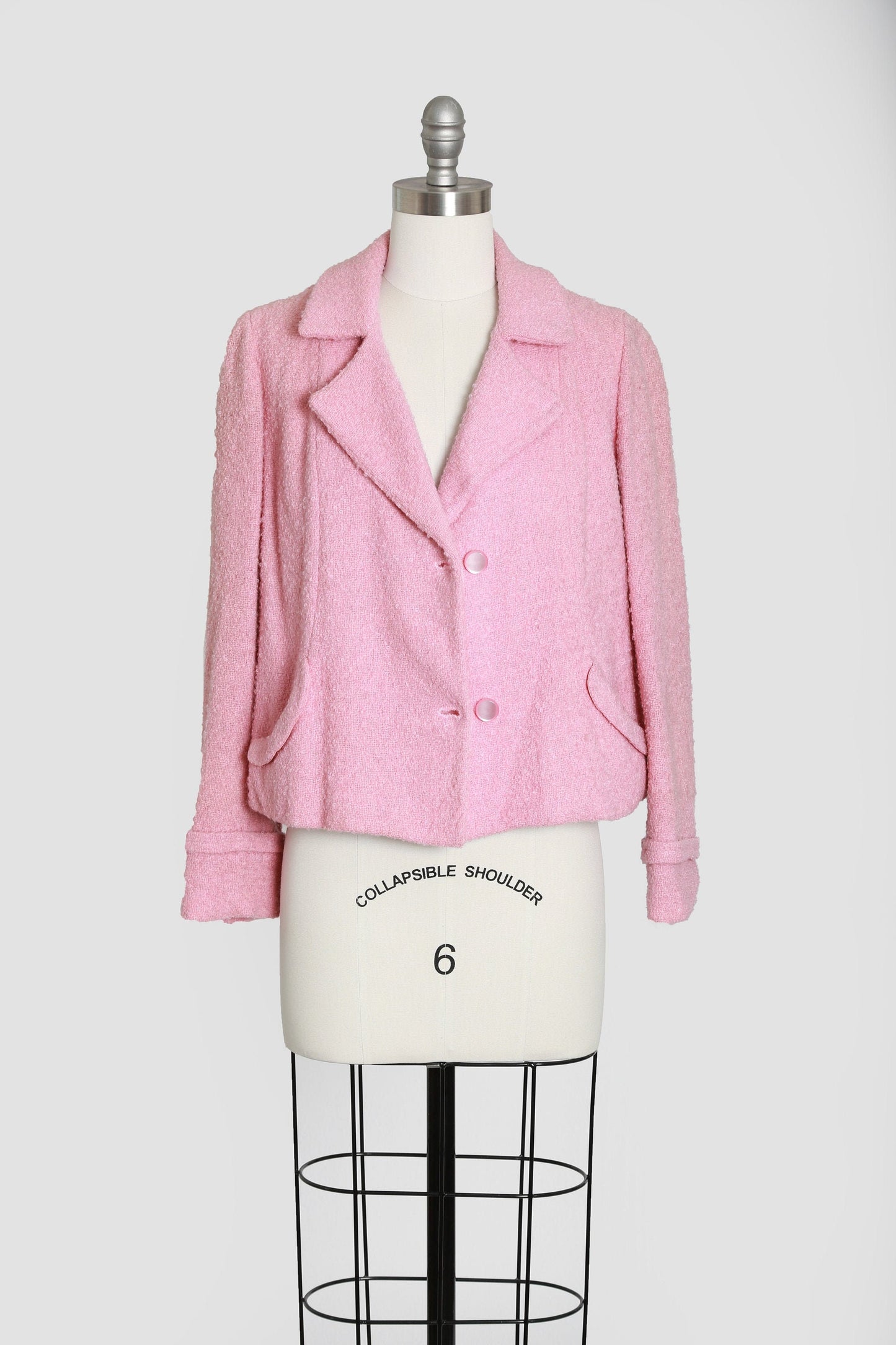 50s pink wool cropped jacket