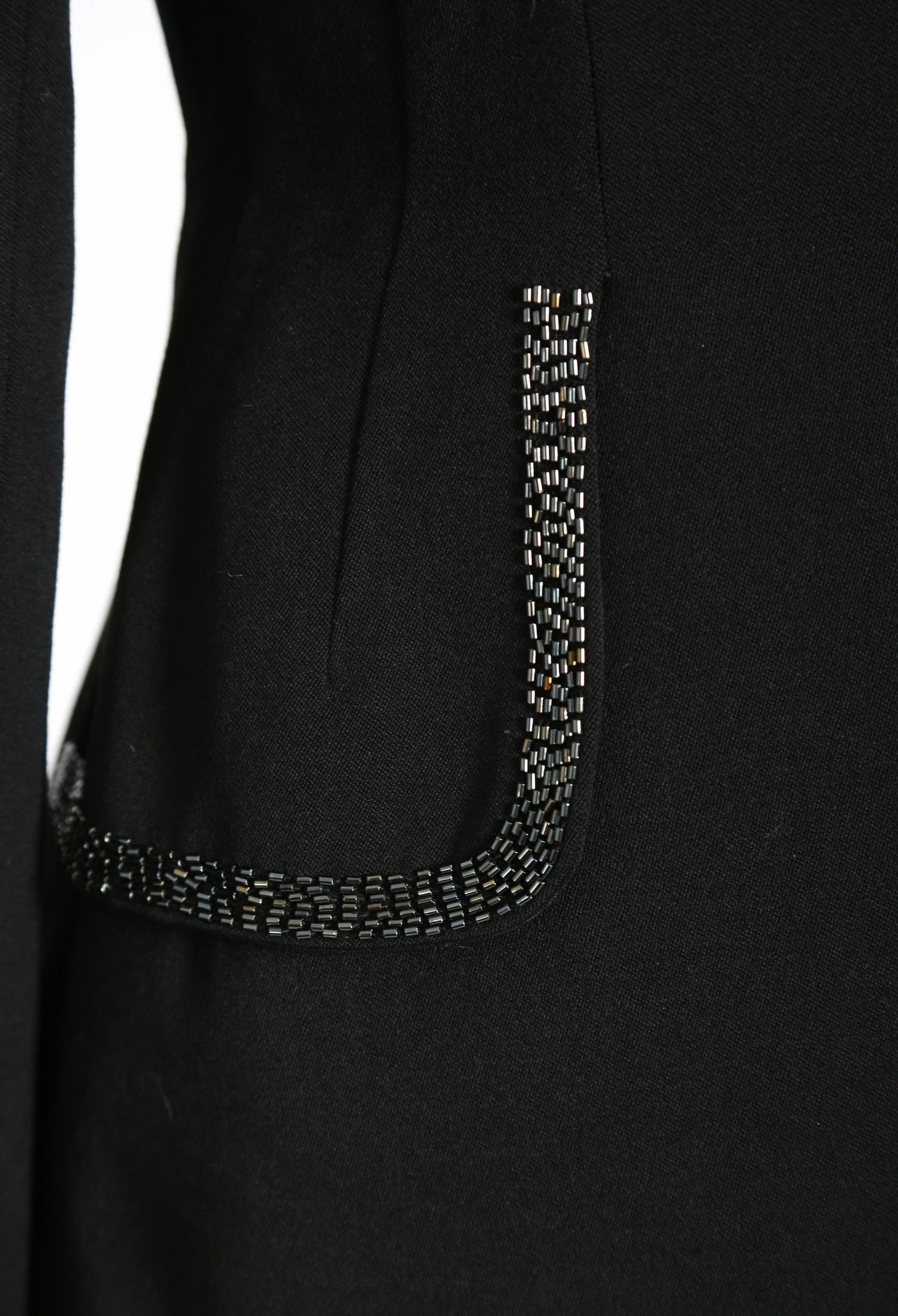 40s beaded blazer | Vintage 40s black wool hand beaded blazer | 1940s dress suit coat