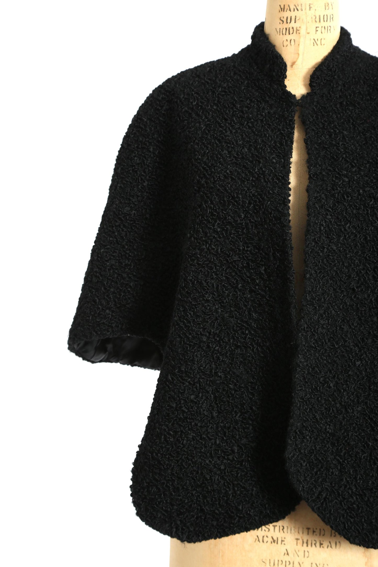 Vintage 50s faux Persian Lamb Fur Stole Bolero Cape shawl stroller