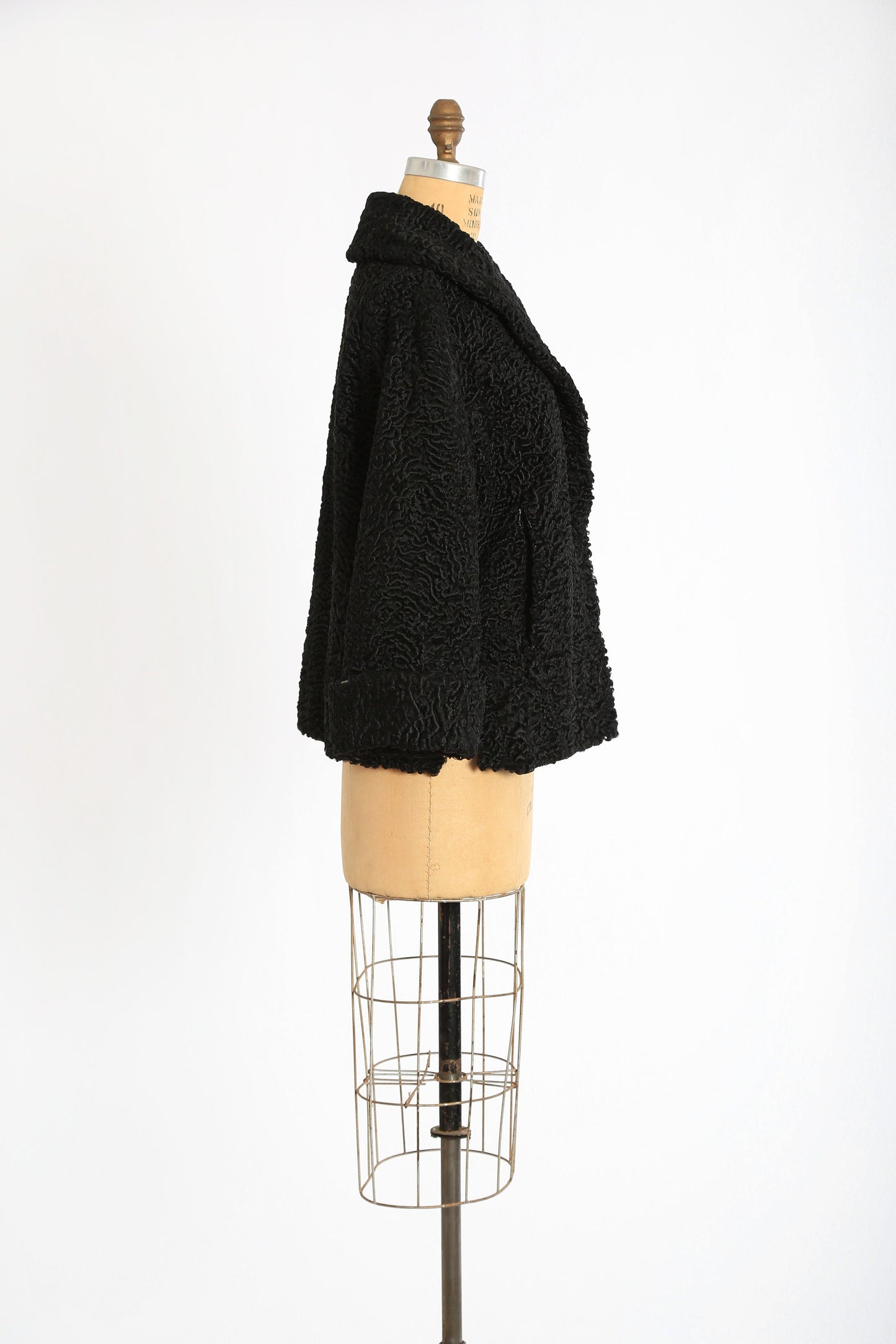40s Persian lamb fur coat | Vintage 1940s black Persian curly Lamb coat