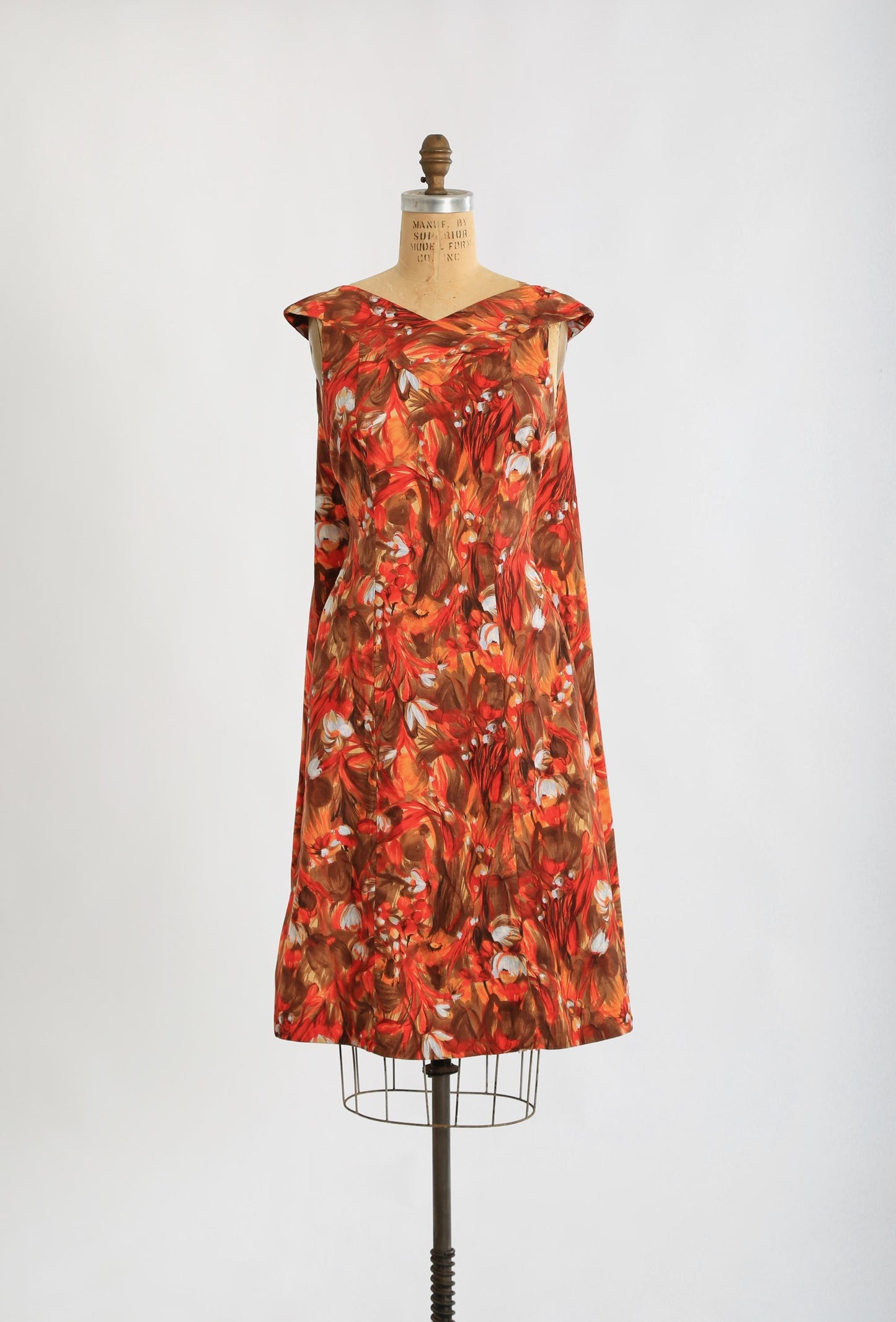50s Hawaiian mini dress | Vintage 1950s Hookano orange floral dress