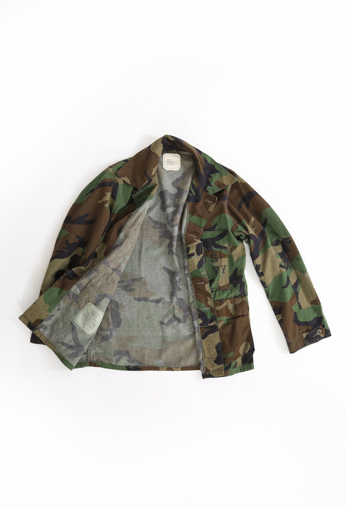 Military issue camo jacket | US NAVY stenciled Camouflage jacket