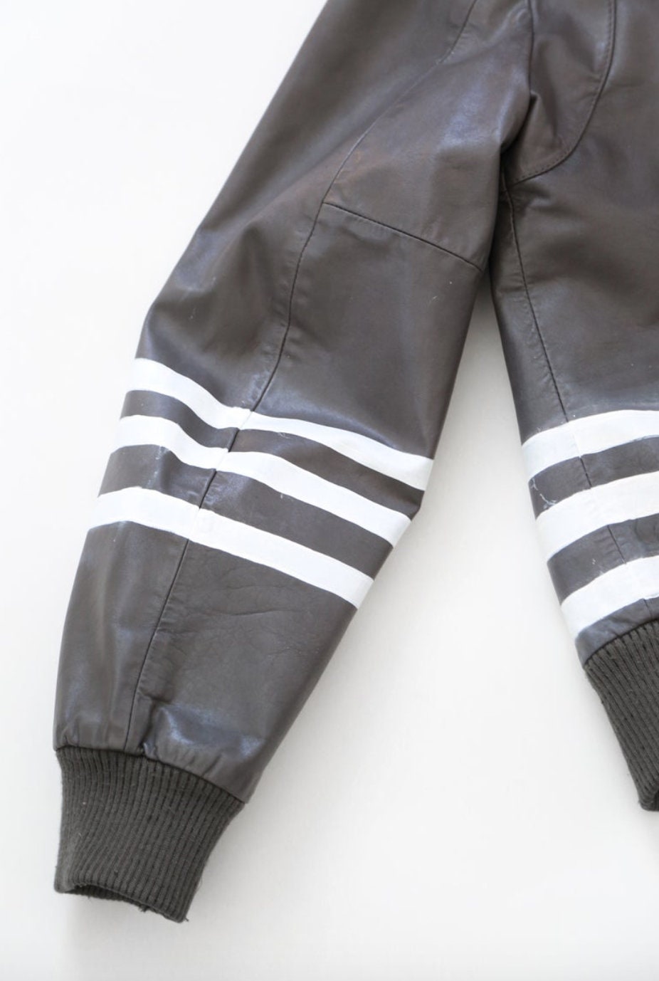 Vintage Wilsons leather striped bomber Jacket | Custom painted vintage jacket