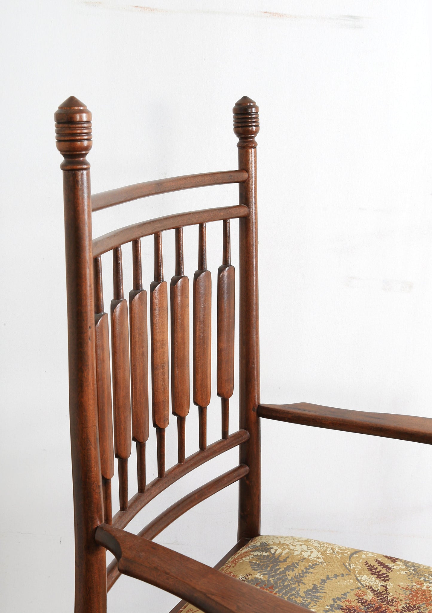 Antique 20th century oversized turned finial shaker chair