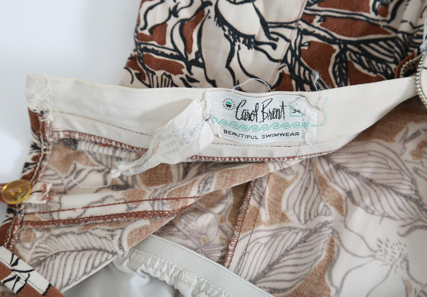 Vintage 50s Carol Brent floral swimsuit one piece