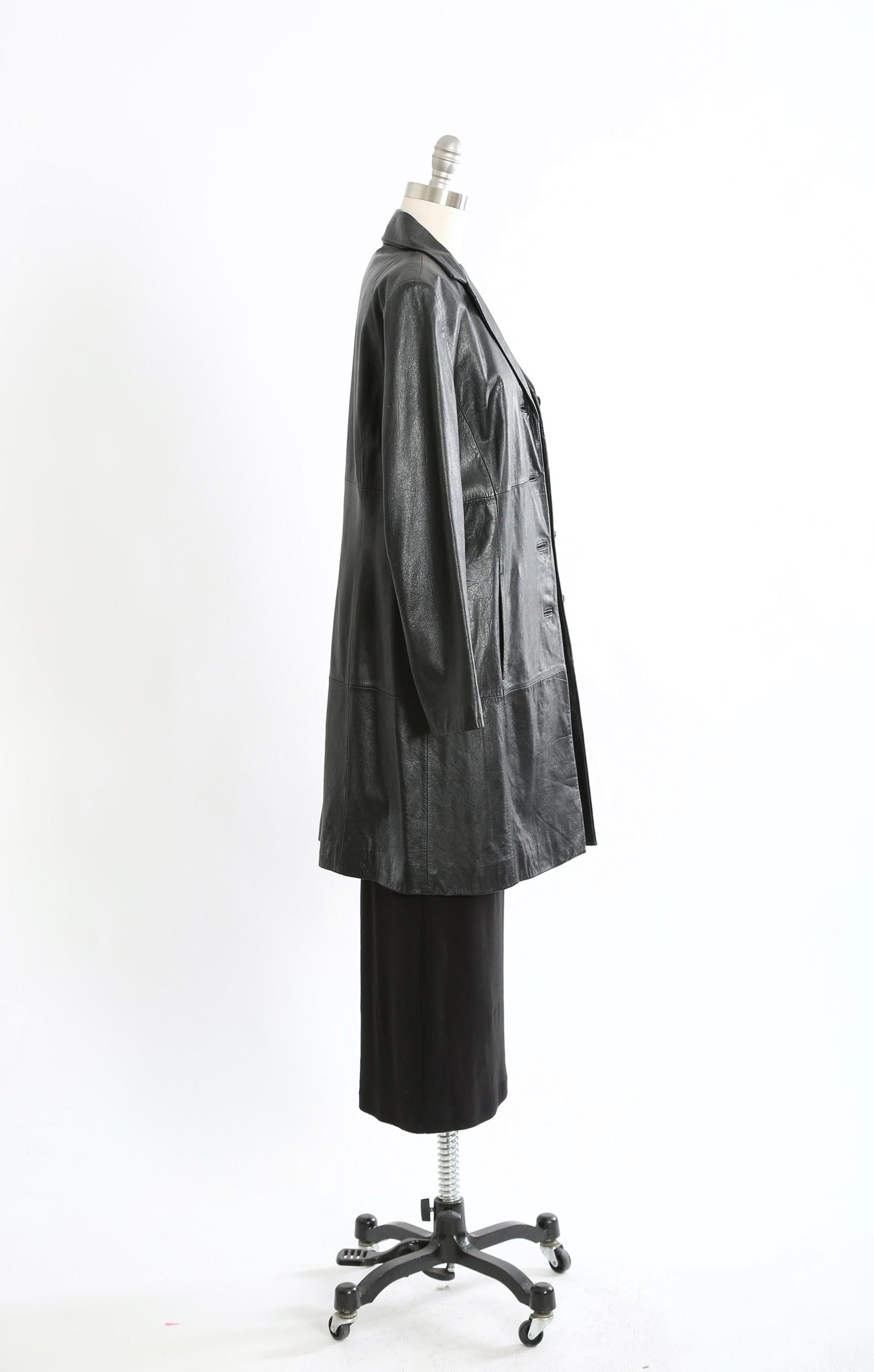 Vintage Y2K Wilsons Pelle Studio black leather coat