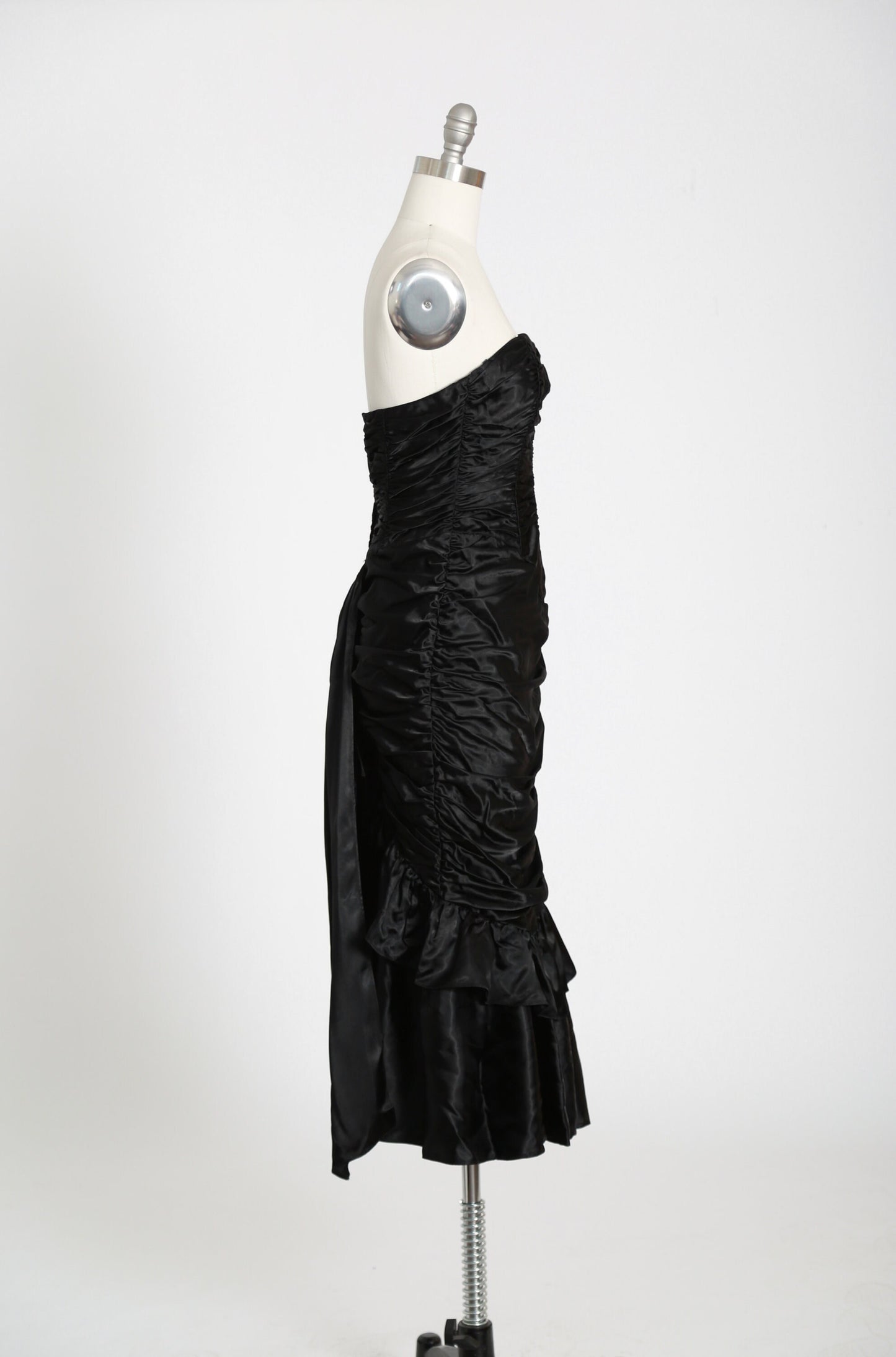 Gunne Sax dress | Vintage 80s Victorian style Gunne Sax black satin dress XS