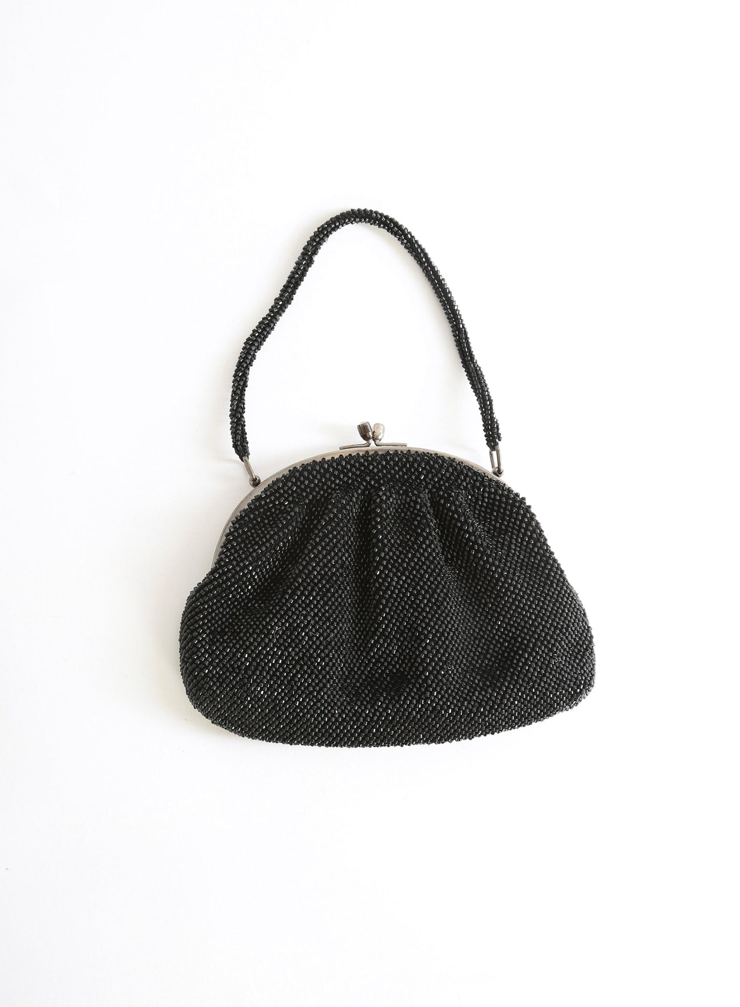 Vintage 1960s black beaded purse