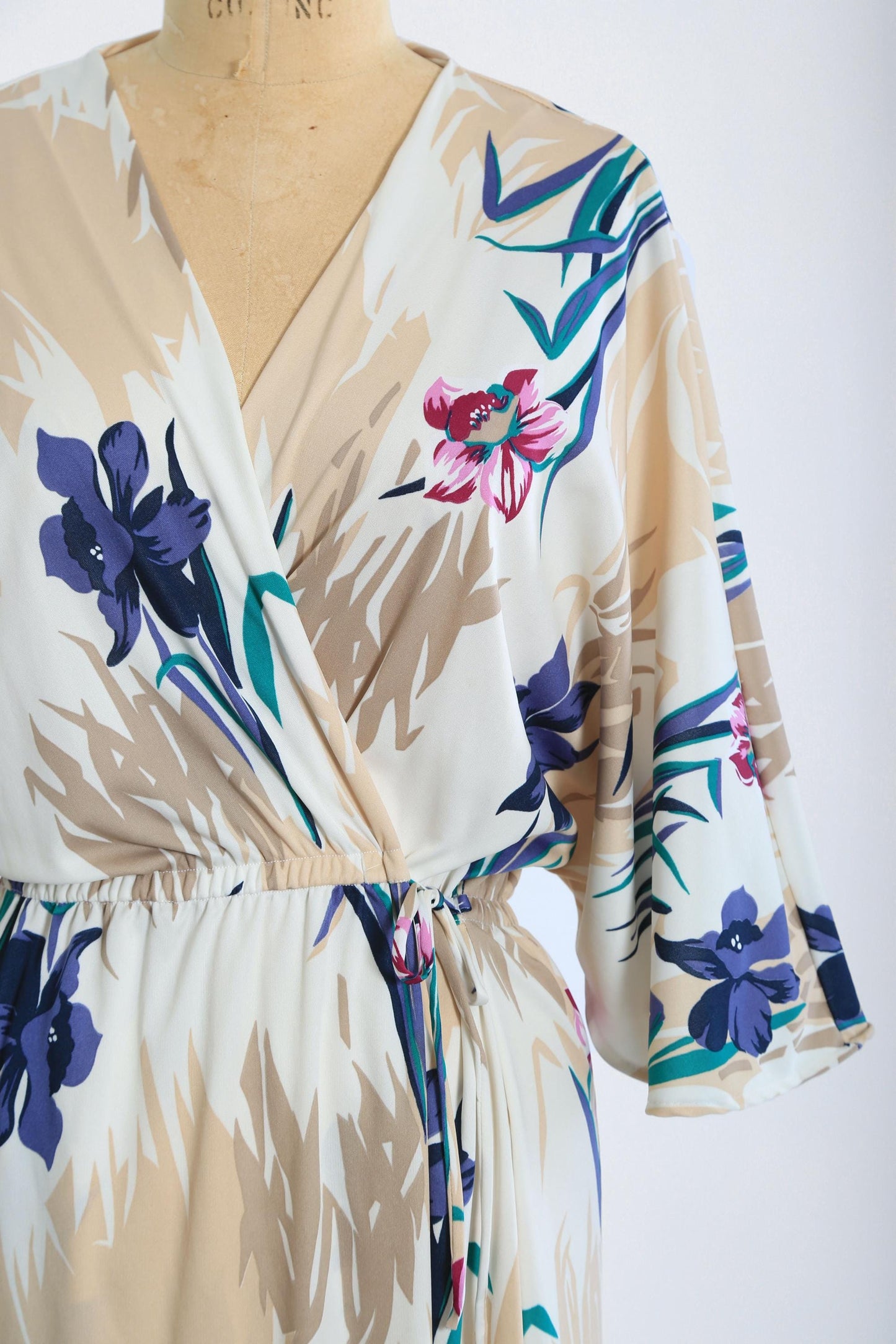 Vintage 70s floral wrap maxi dress